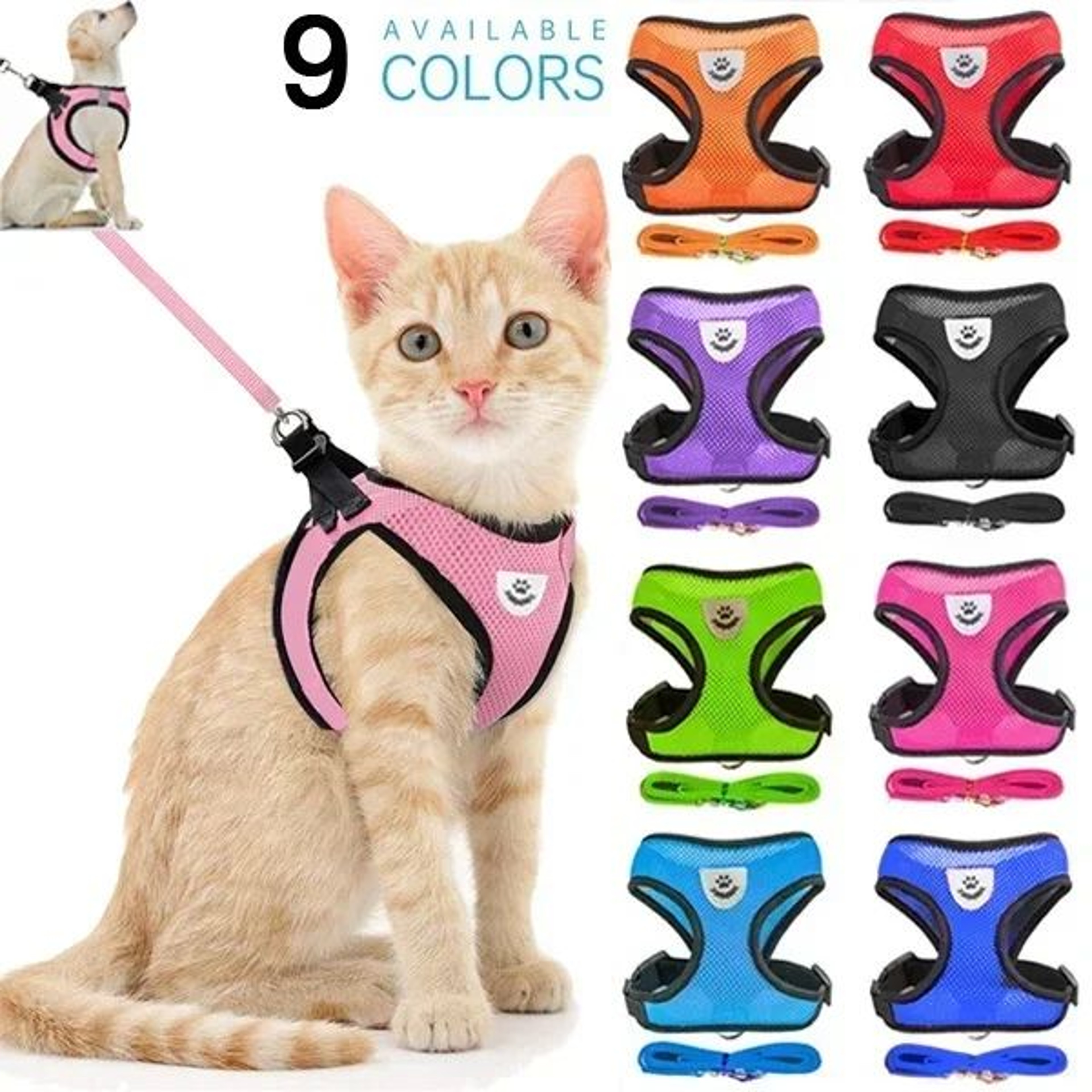 Adjustable Breathable Pet Harness Leash Set 0