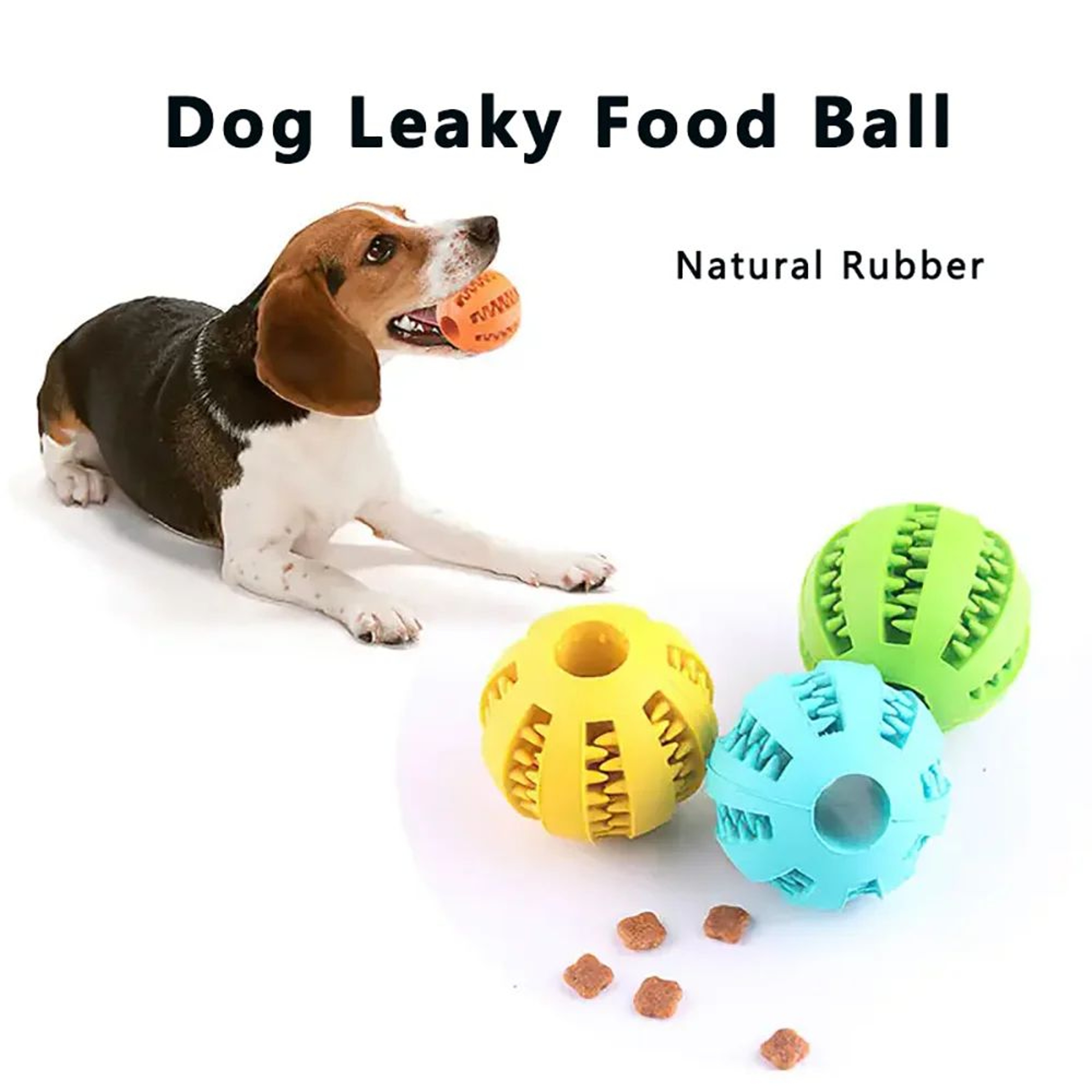 Interactive Treat Dispensing Rubber Dog Ball Toy 0