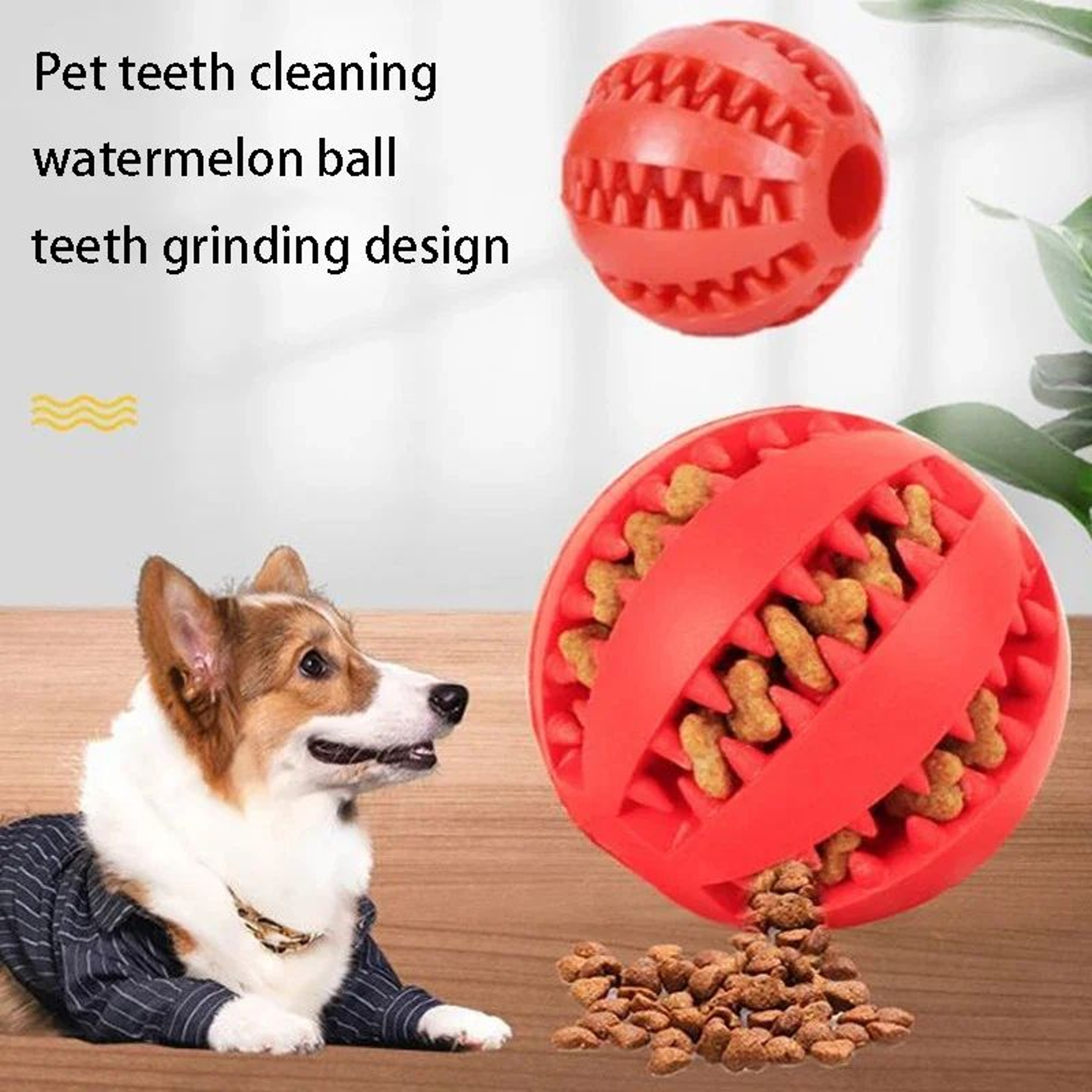 Interactive Treat Dispensing Rubber Dog Ball Toy 6