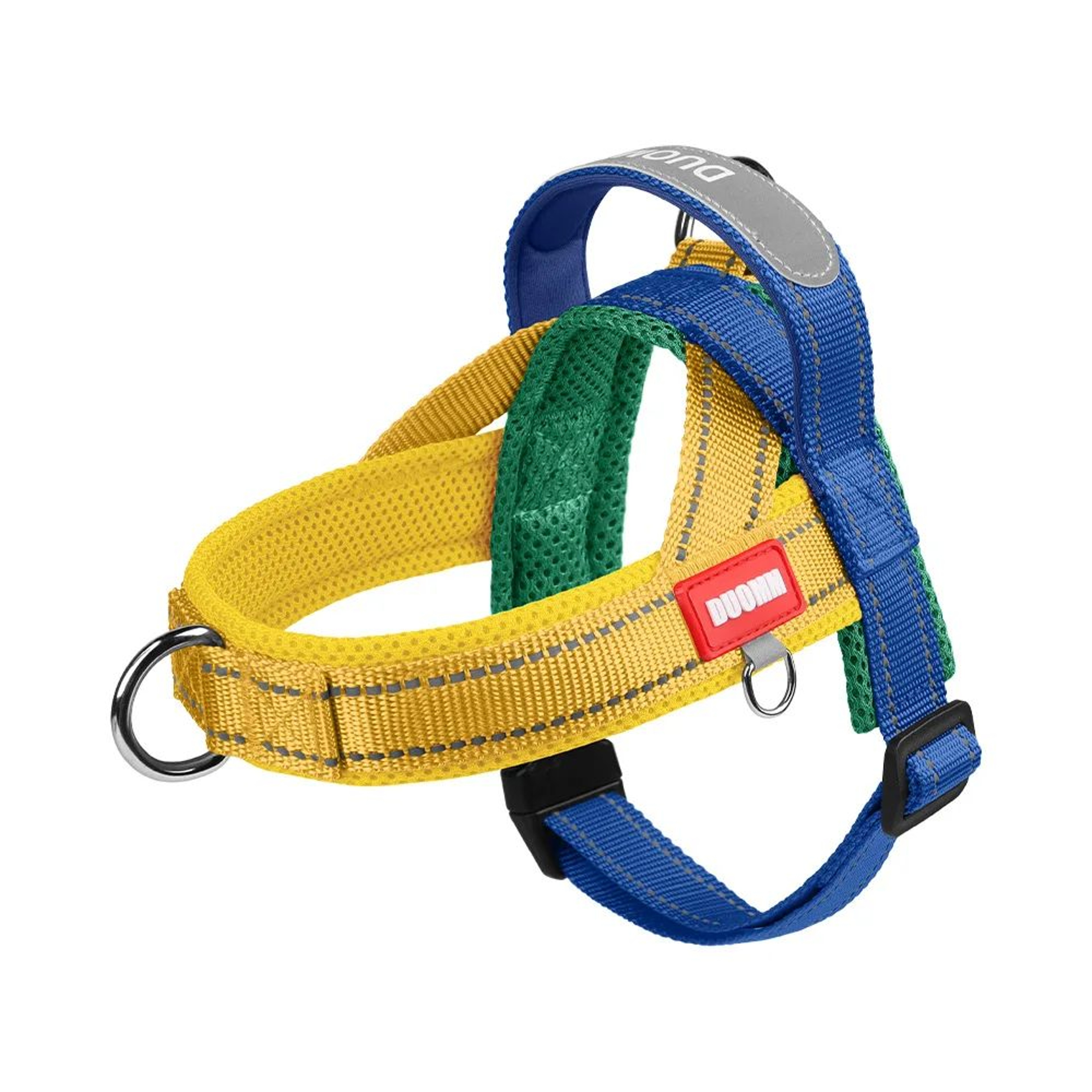 Reflective Two Tone Dog Chest Harness With Handle 9