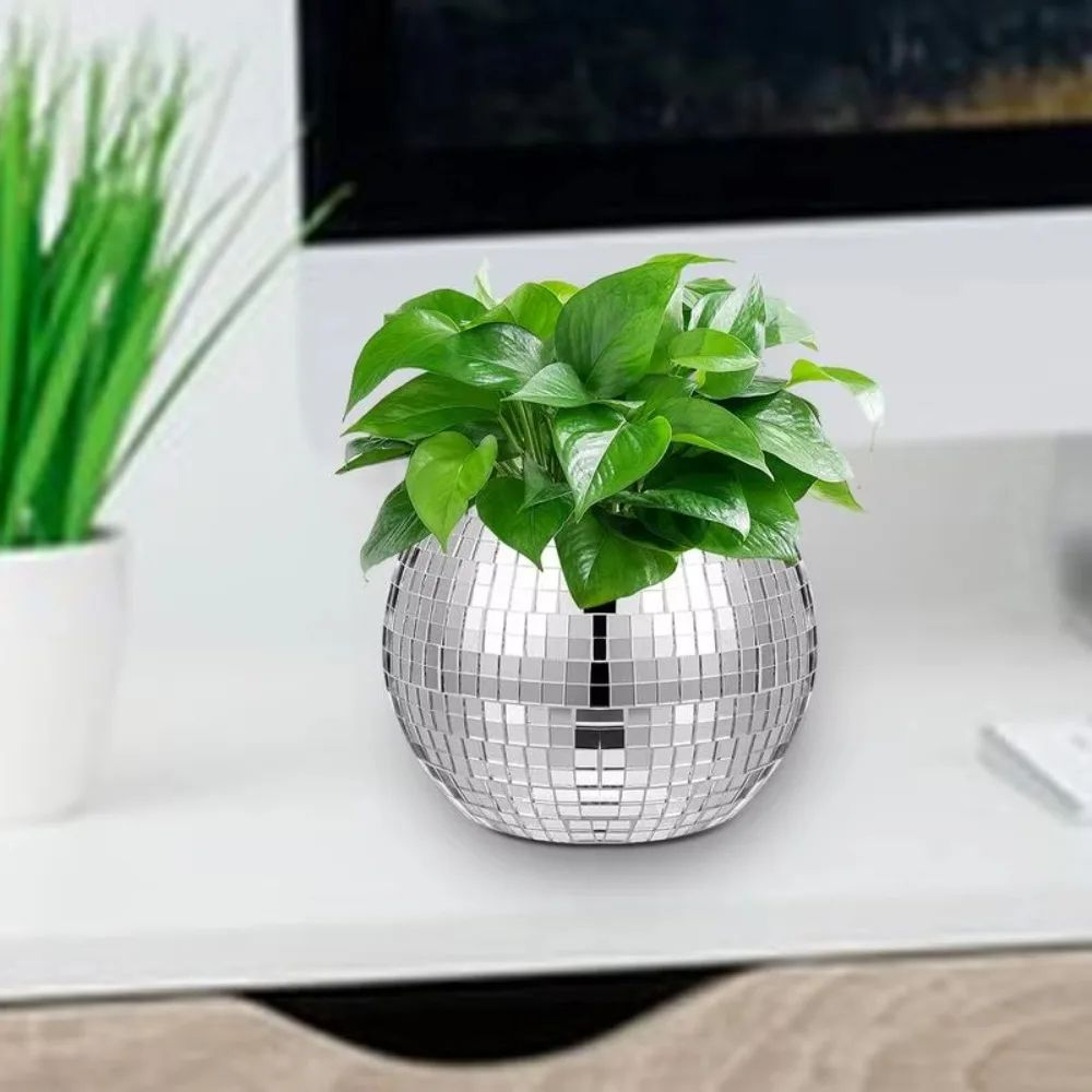 Disco Ball Mirror Flower Pot Vase 2