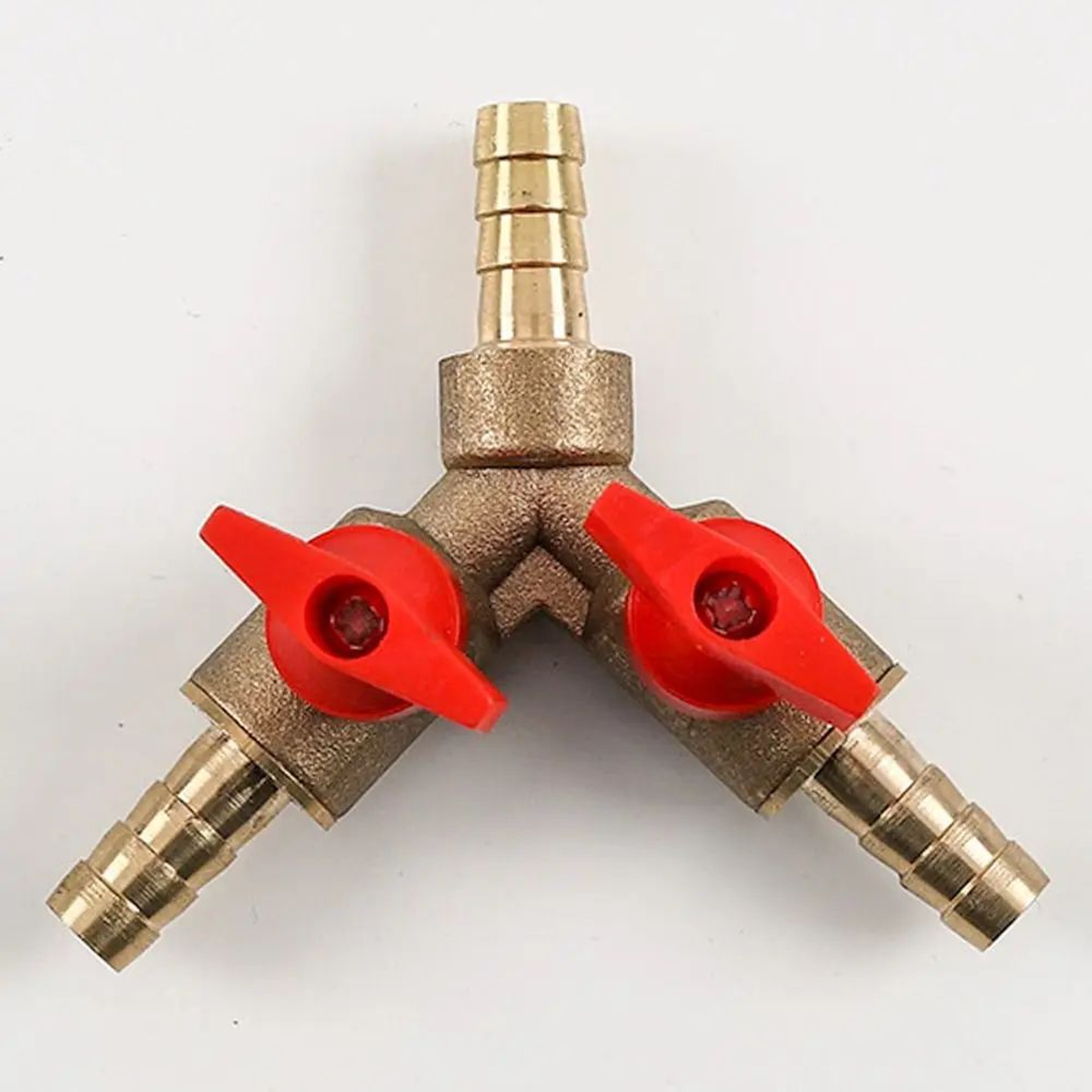 Brass 3 Way Hose Barb Ball Valve Connector 3