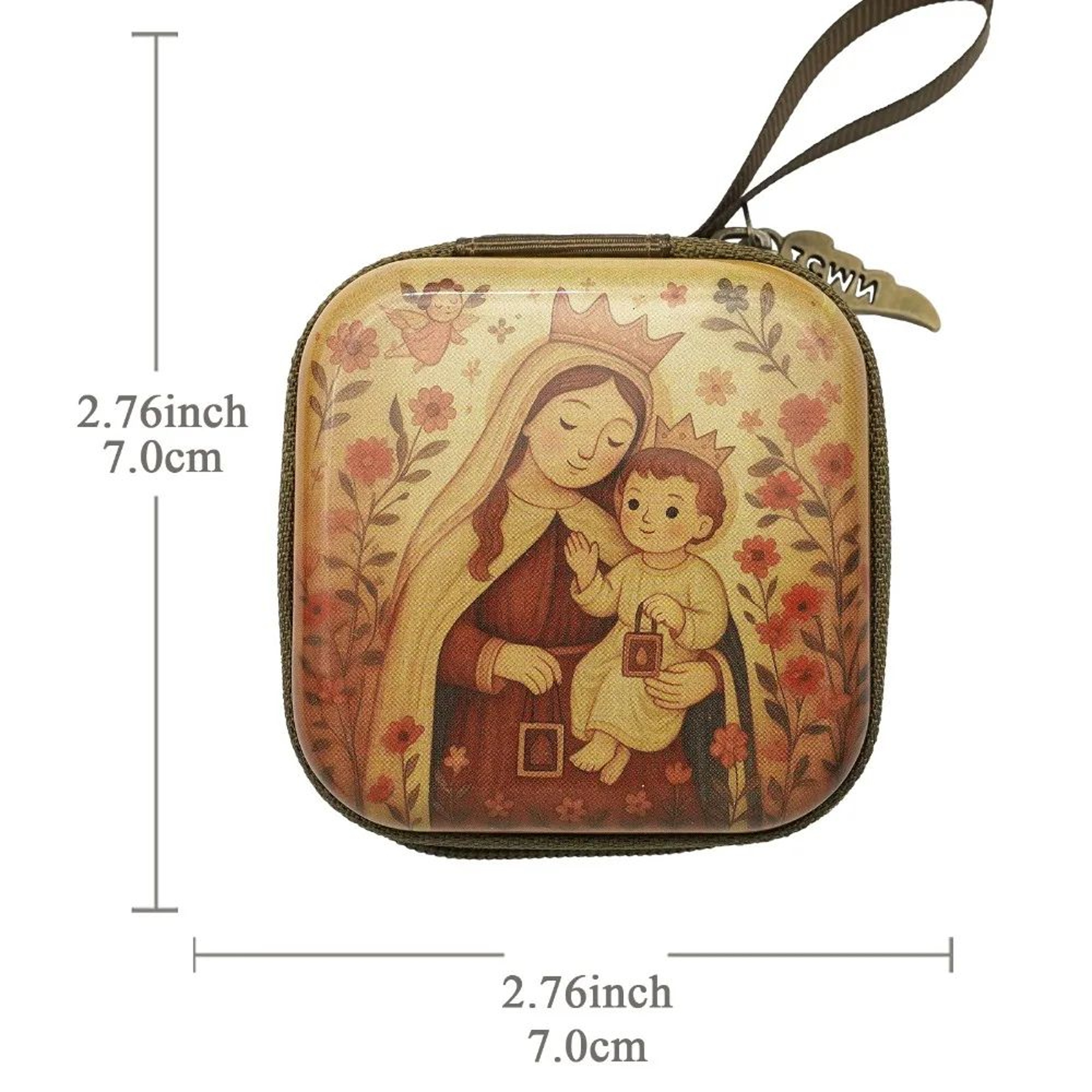 Portable Virgin Mary Rosary Storage Bag With Zipper 5