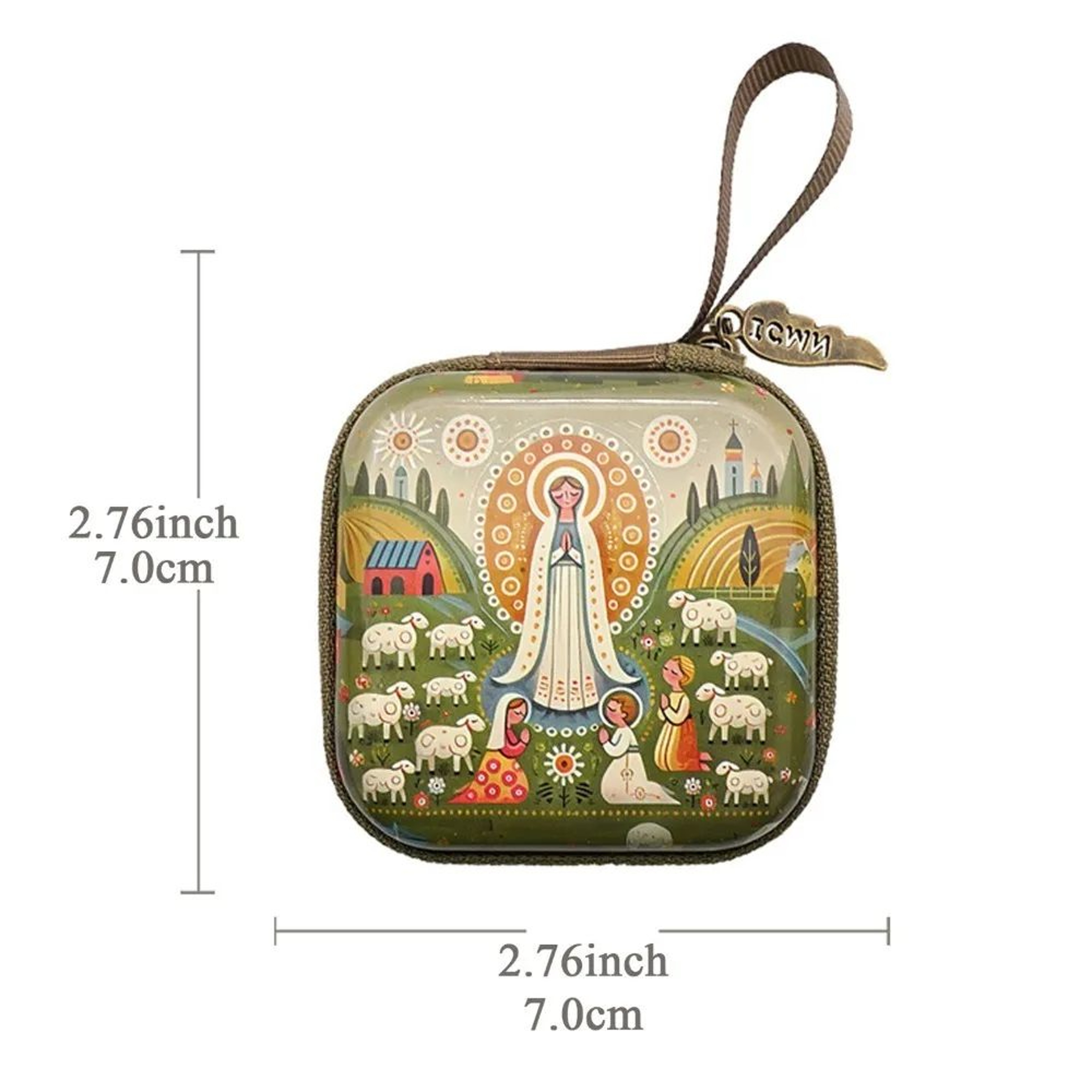 Portable Virgin Mary Rosary Storage Bag With Zipper 16