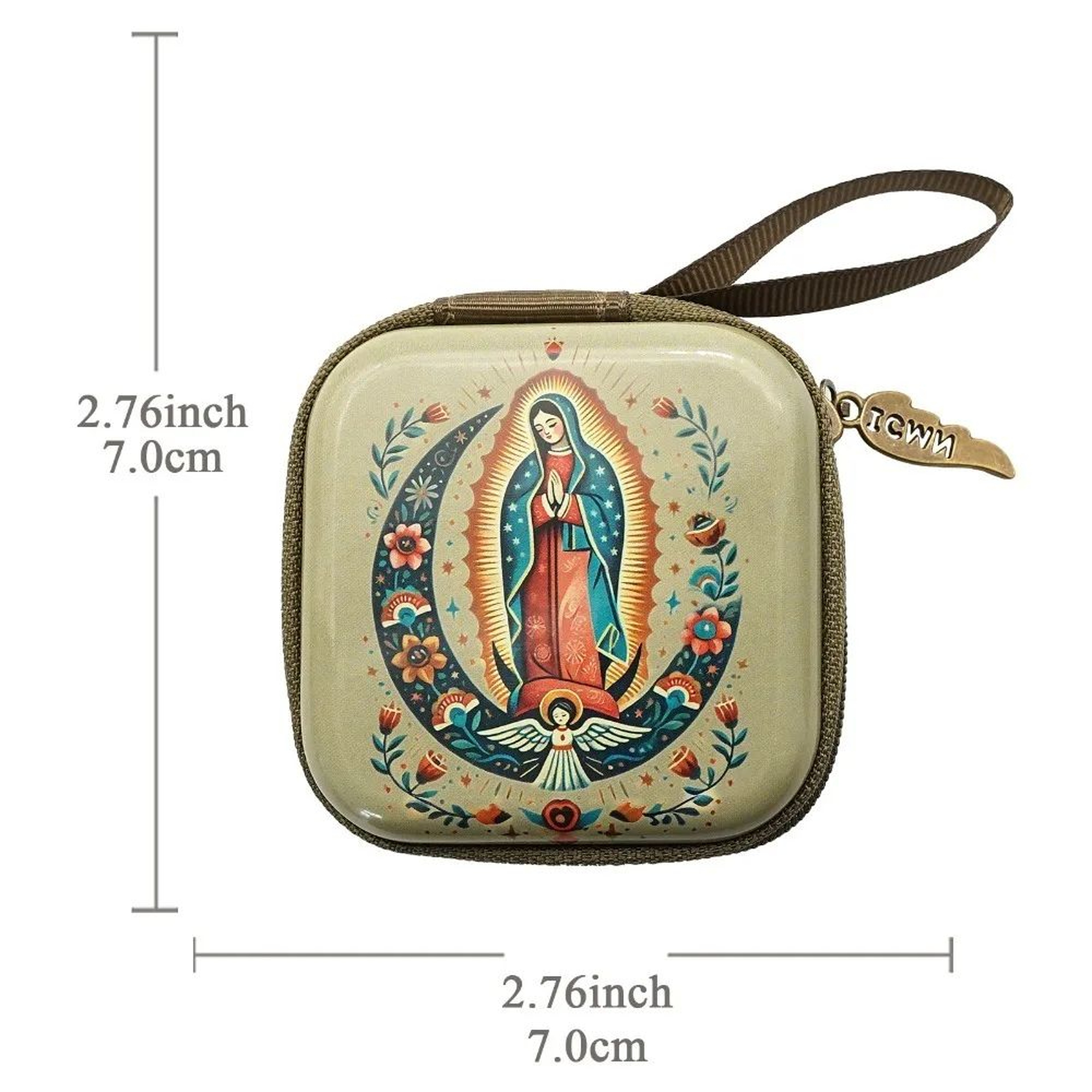 Portable Virgin Mary Rosary Storage Bag With Zipper 18