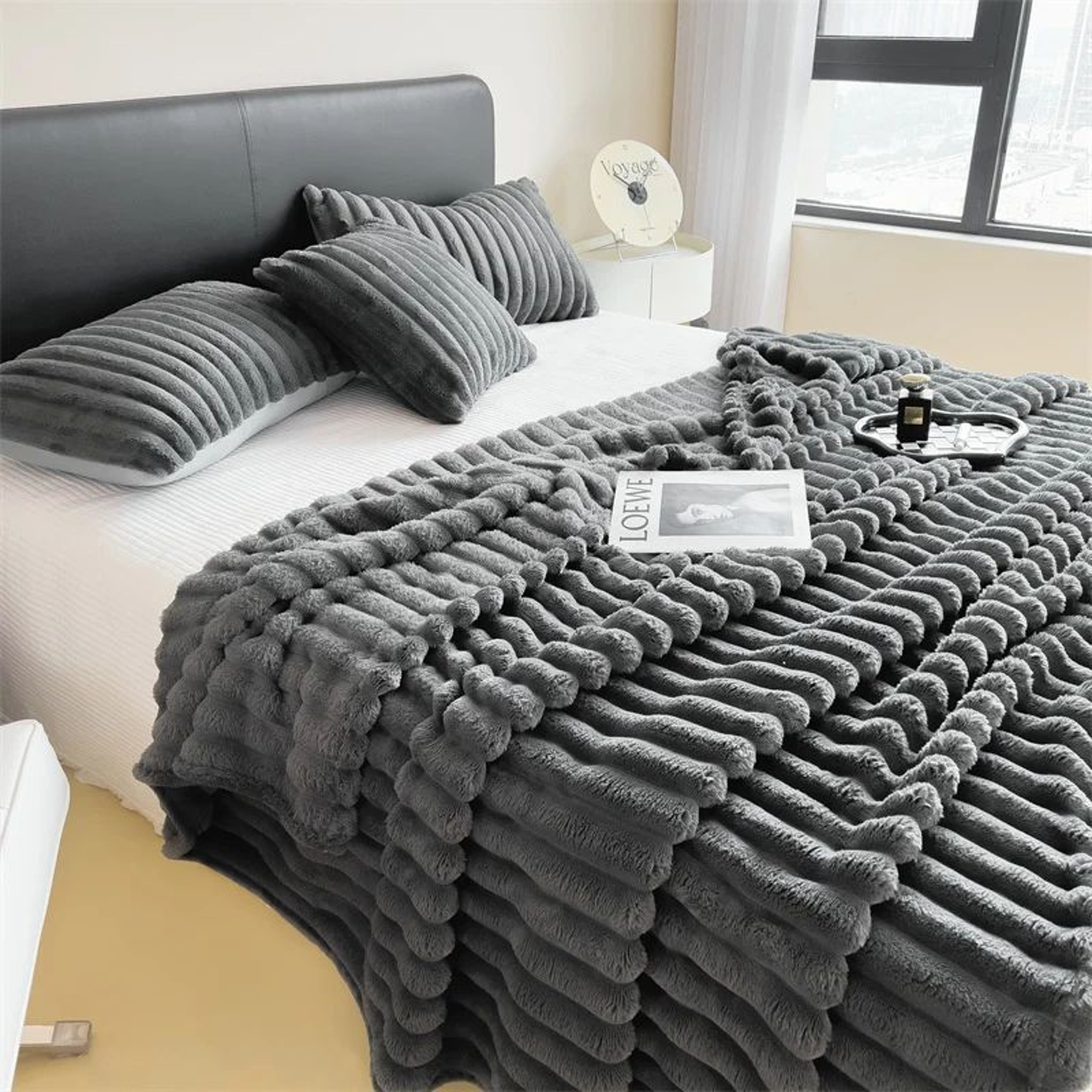 Thick Striped Multifunction Blanket Bed Cover 11