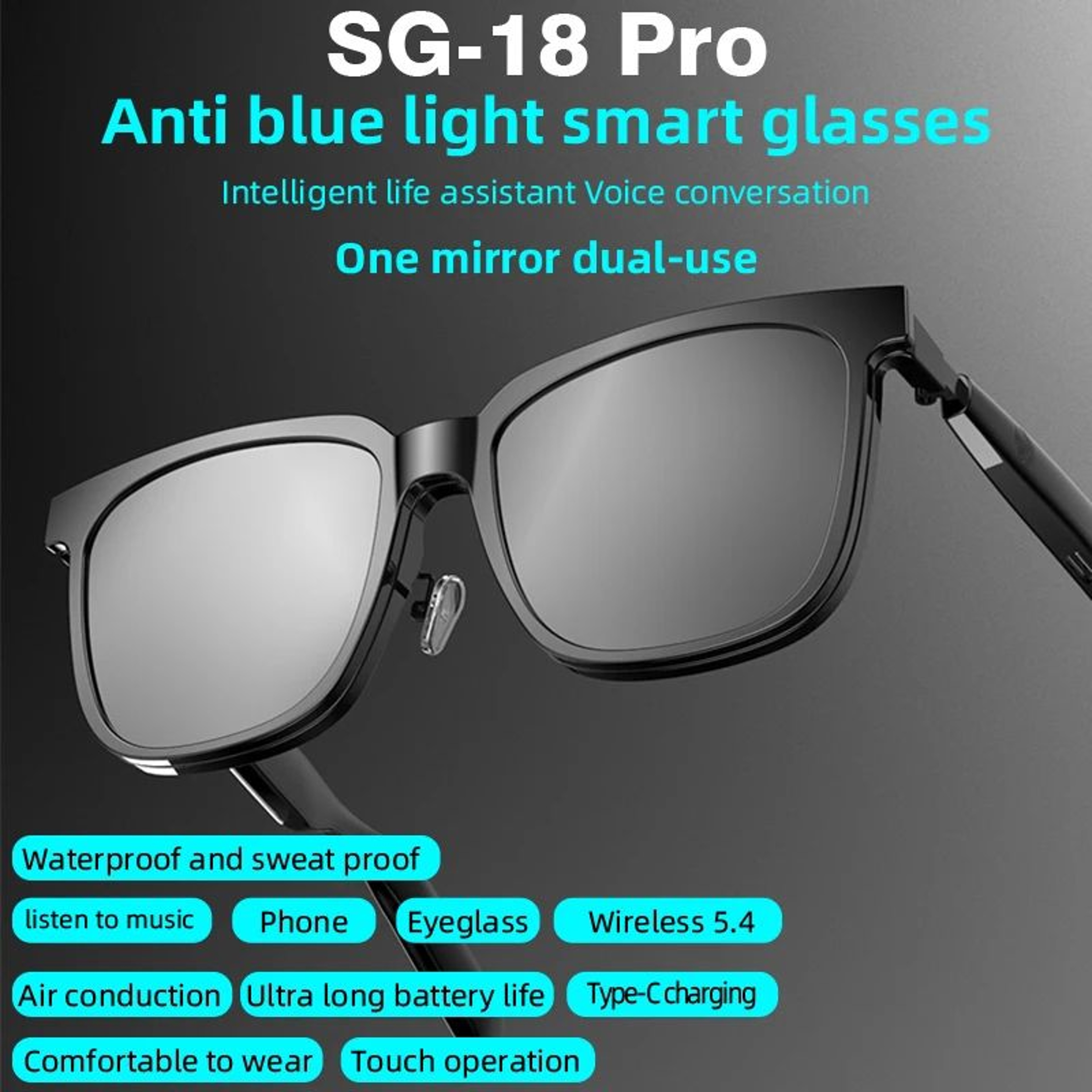 SG18 Pro 2 In 1 Smart Glasses With Magnetic Lenses 3