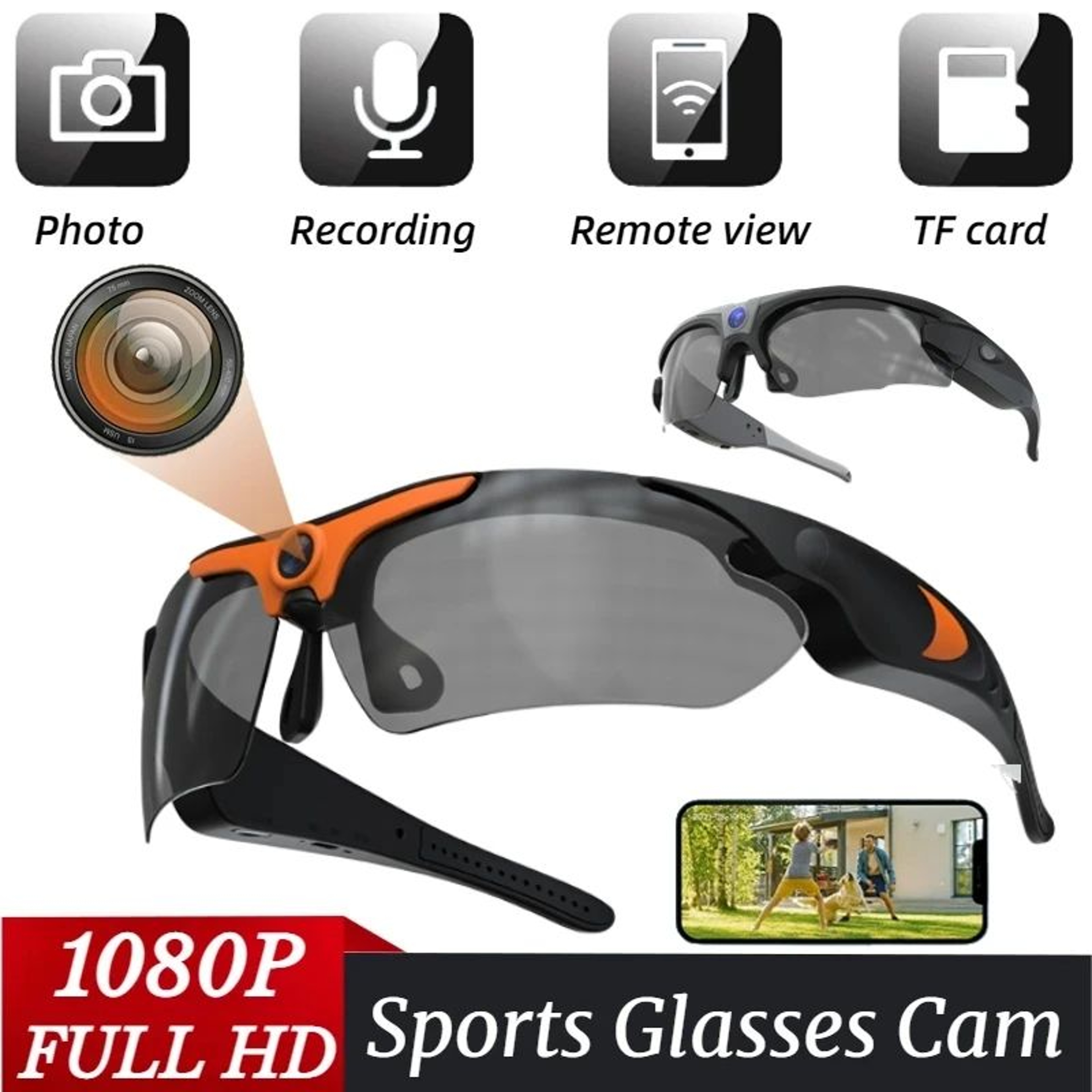 HD 1080P Smart Glasses Camera With Polarized Lens 0
