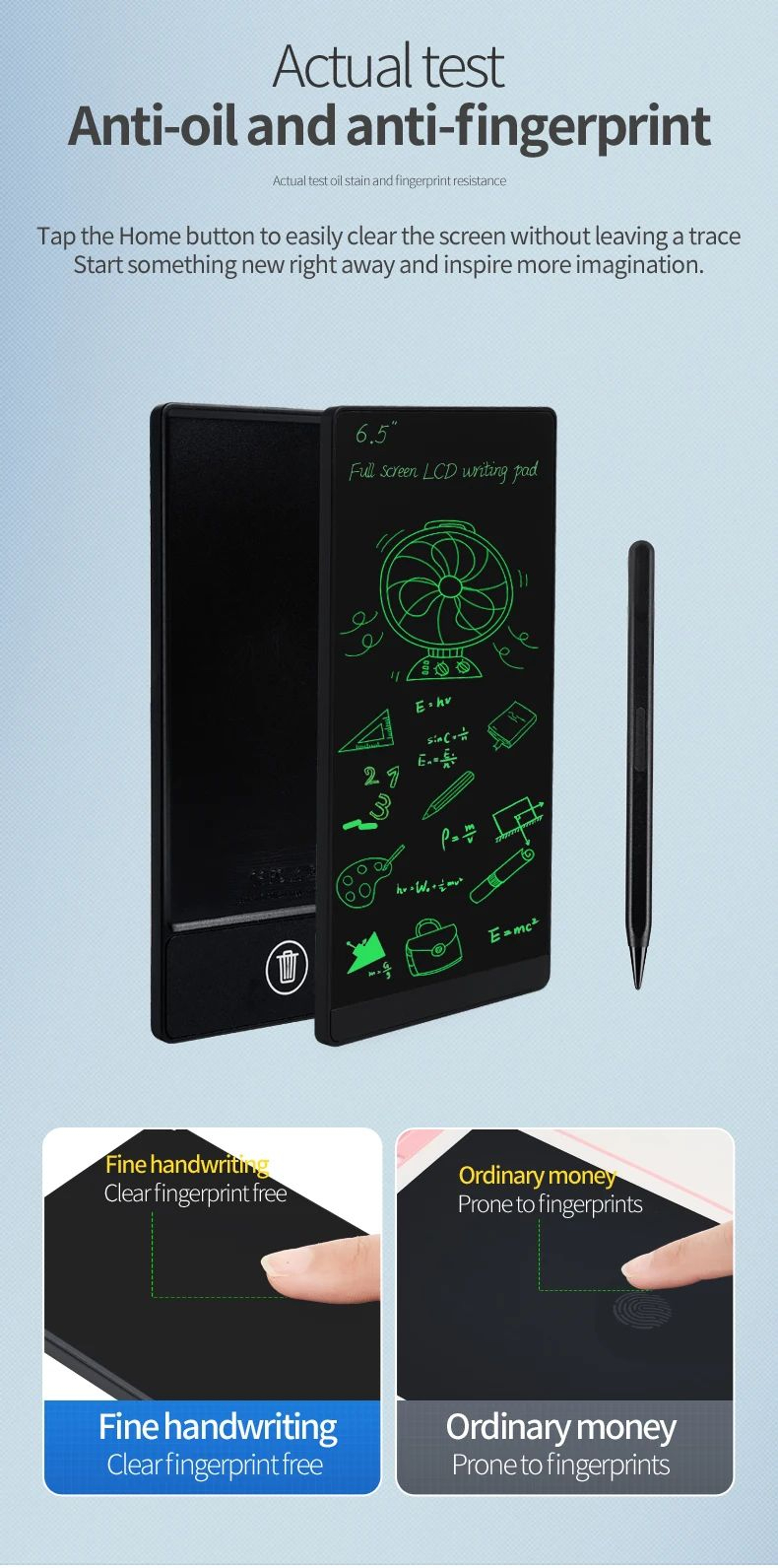 65 Inch LCD Writing Tablet Magnetic Drawing Board 8