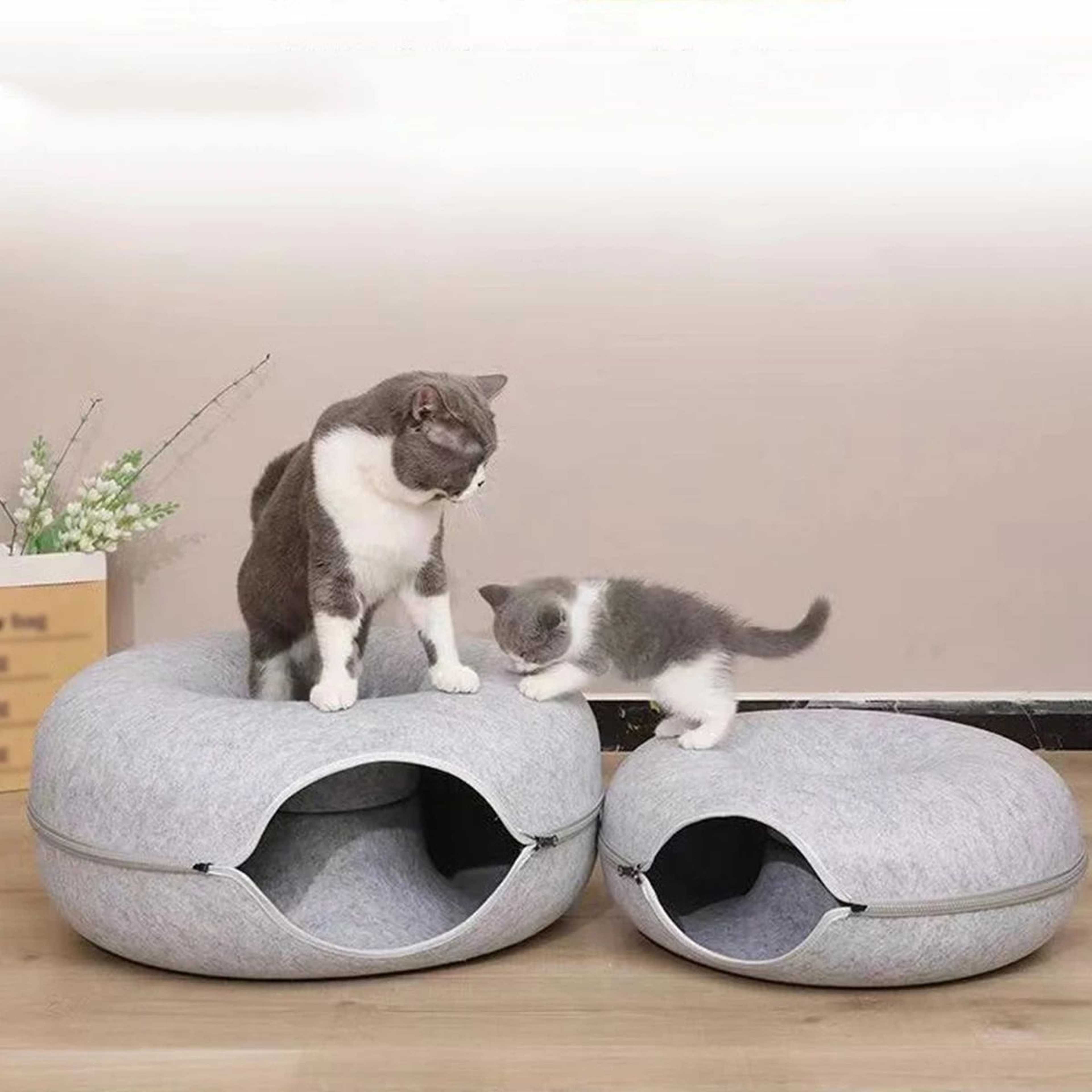 Interactive Donut Tunnel Cat Bed And Play House 6