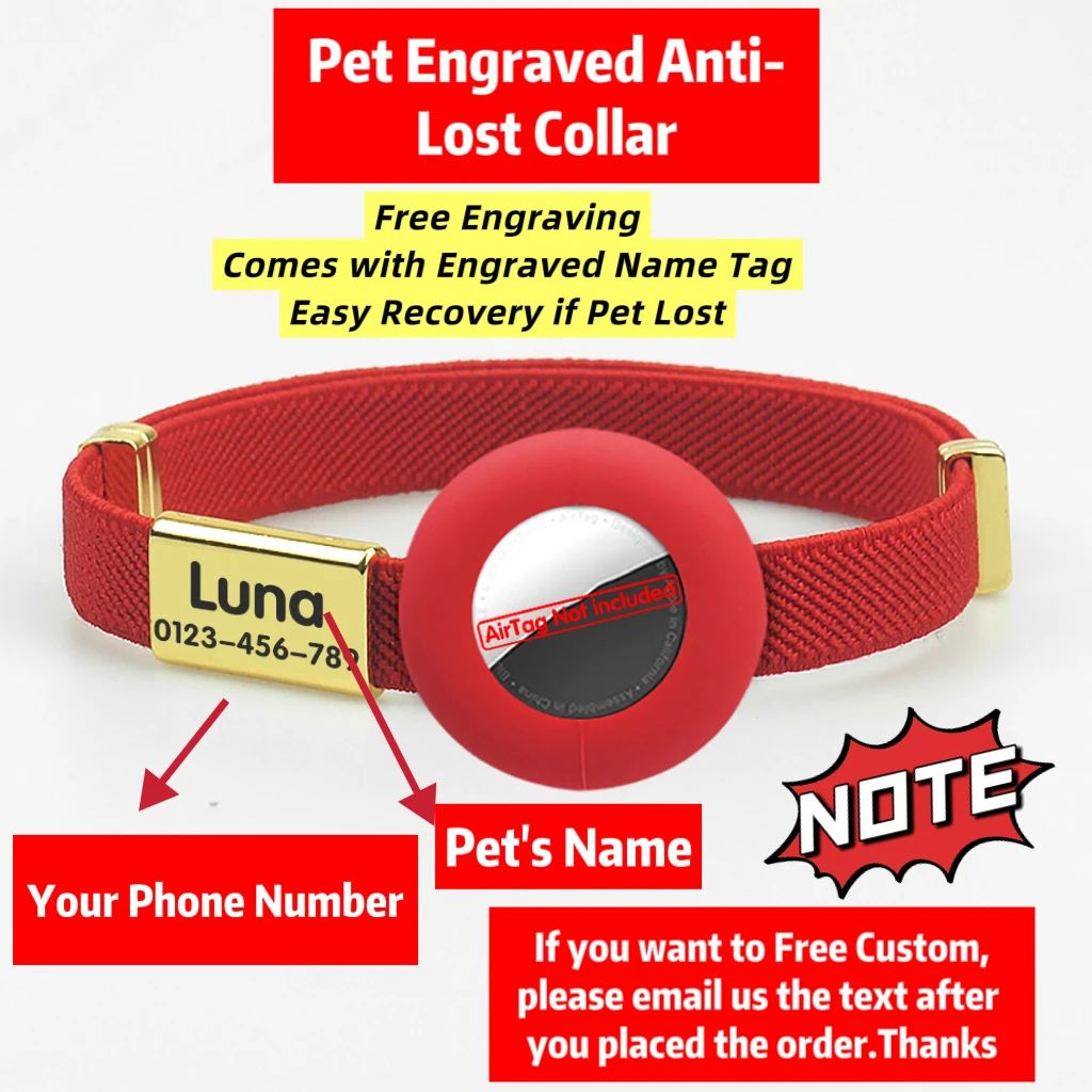 Personalized Breakaway Cat Collar With AirTag Holder 5