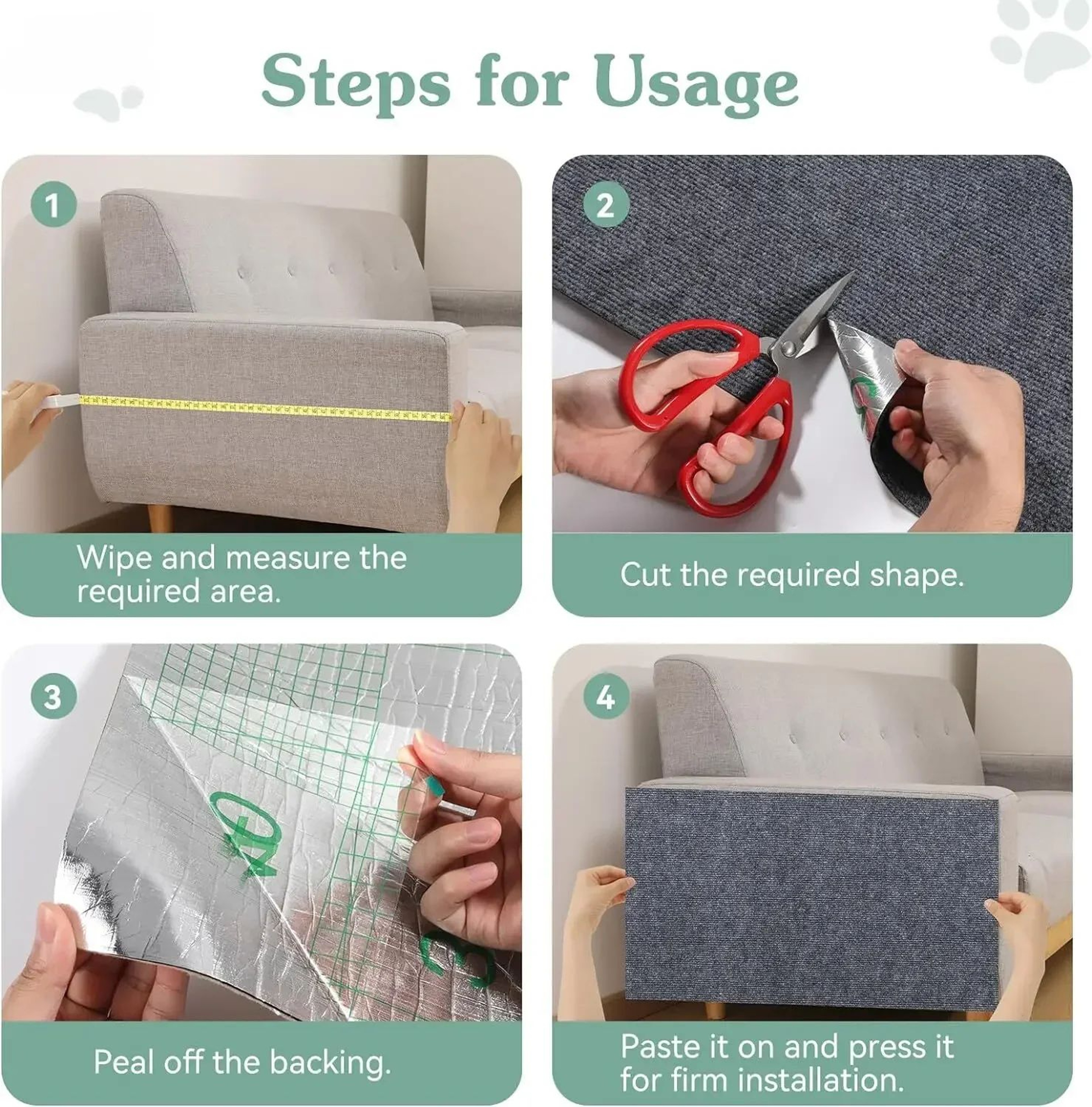 Self Adhesive Cat Scratch Sofa Protector Mat 13