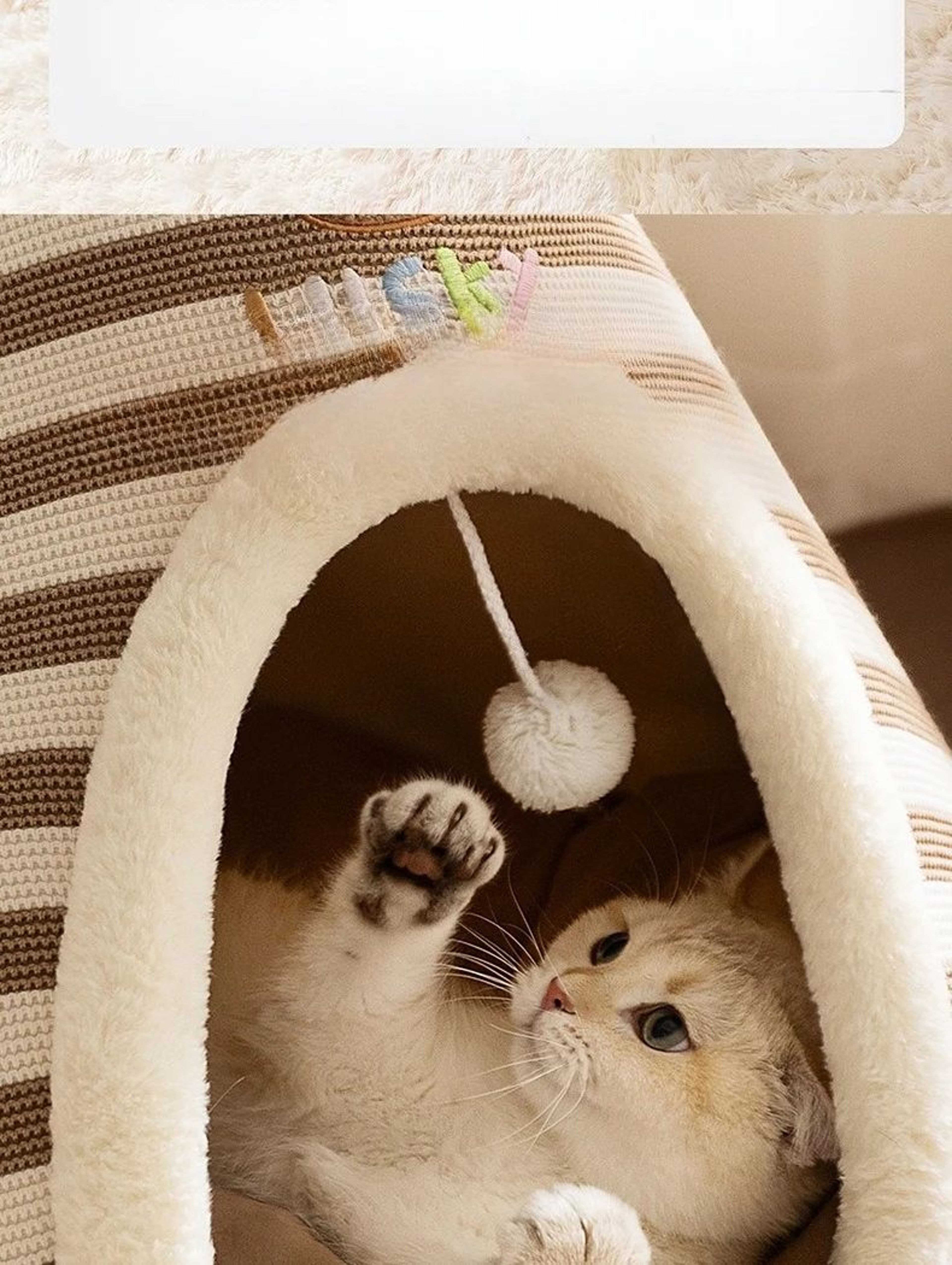 Self Warming Plush Cat Tent Bed 10