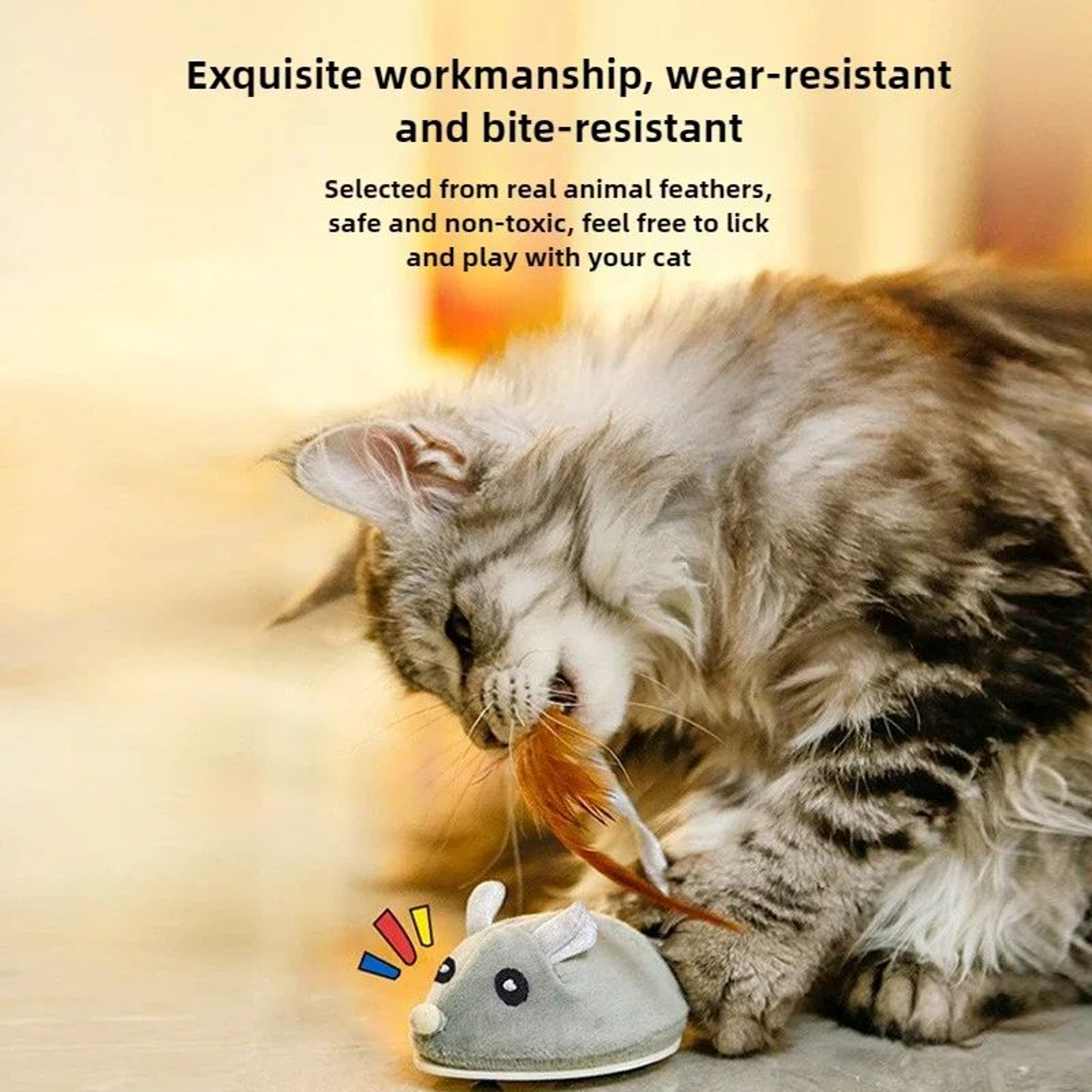Automatic USB Rechargeable Interactive Mouse Cat Toy 4