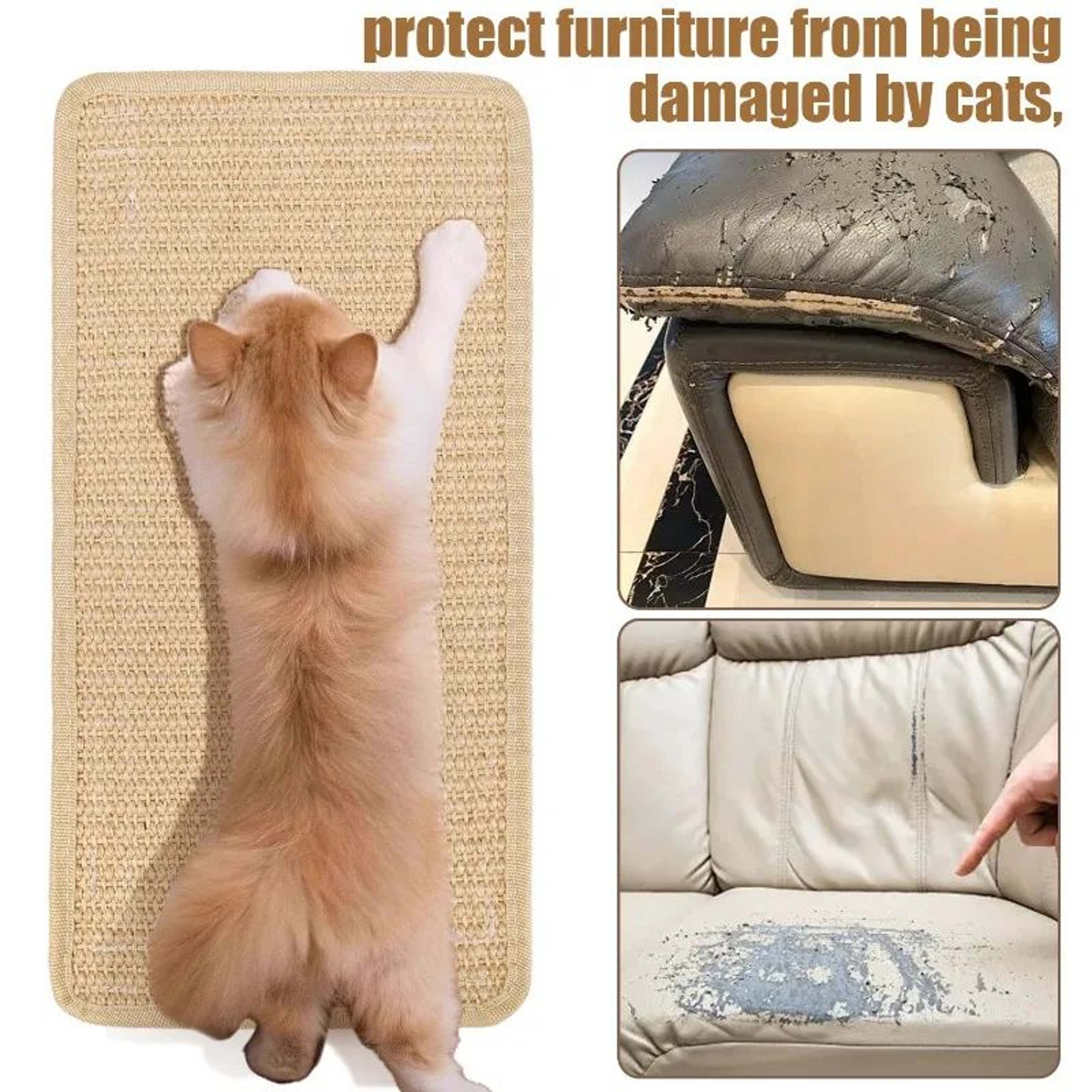 Self Adhesive Sisal Cat Scratching Mat Set 5