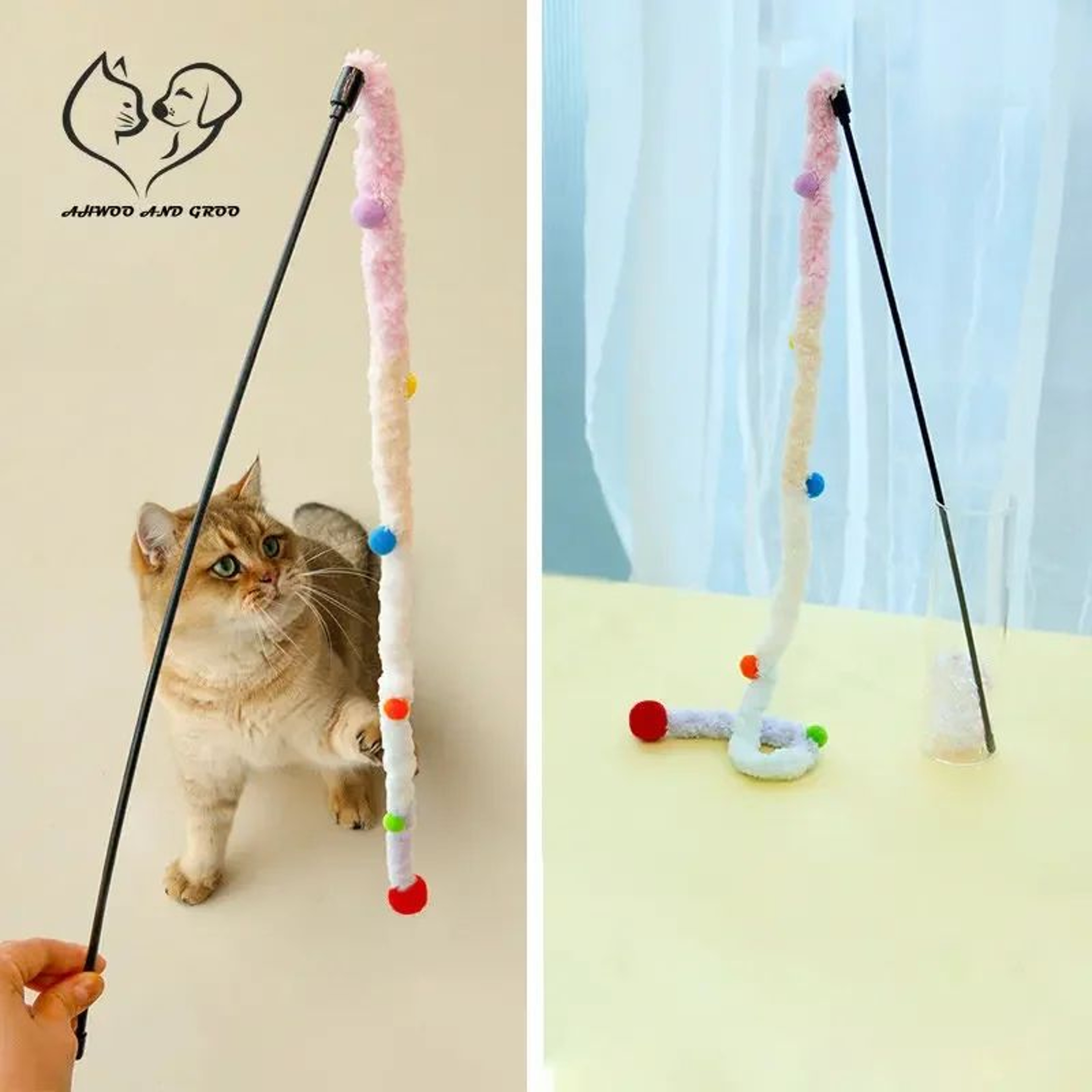 Interactive Feather Cat Teaser Wand Toy 2
