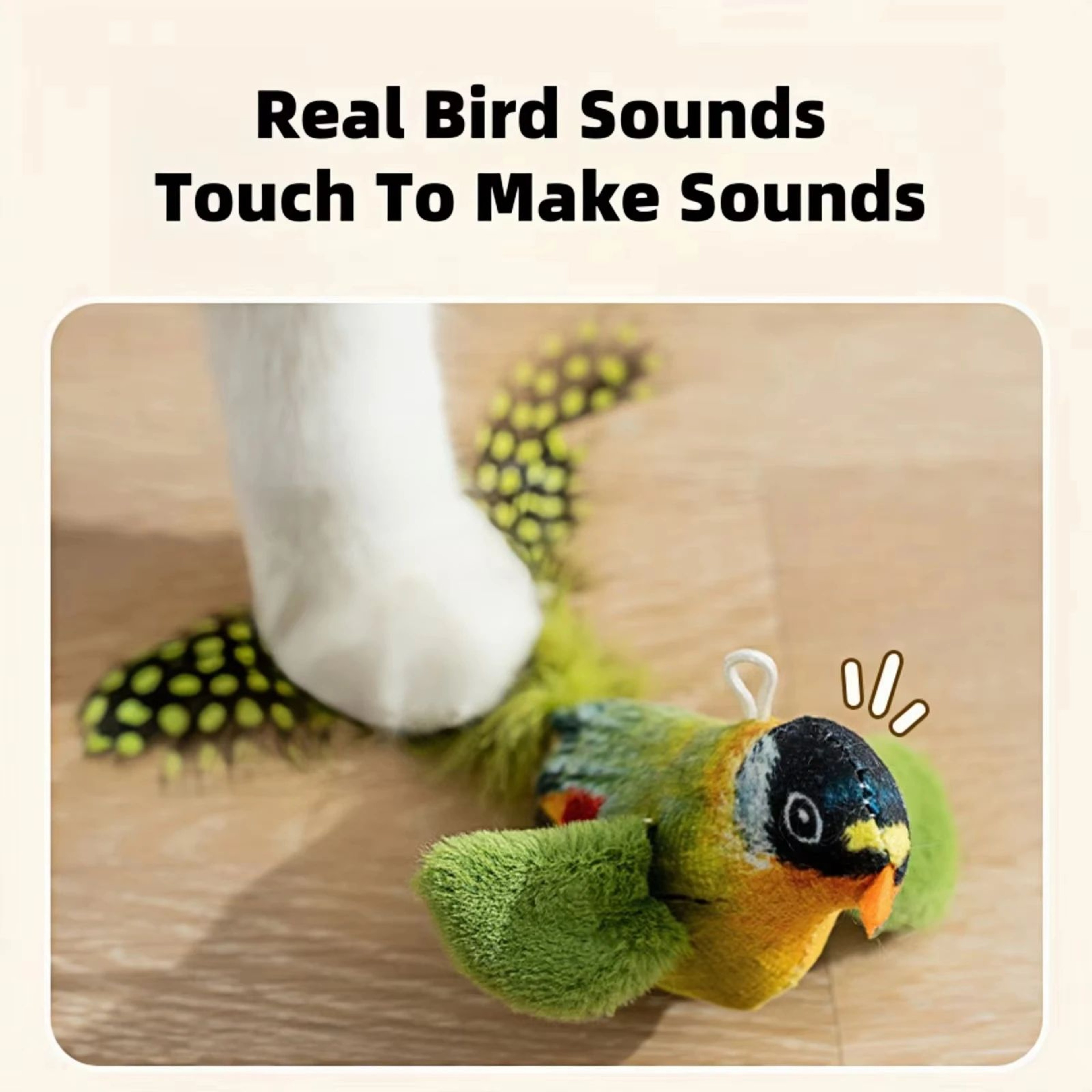 Interactive Plush Bird Sound Cat Toy With Catnip 4