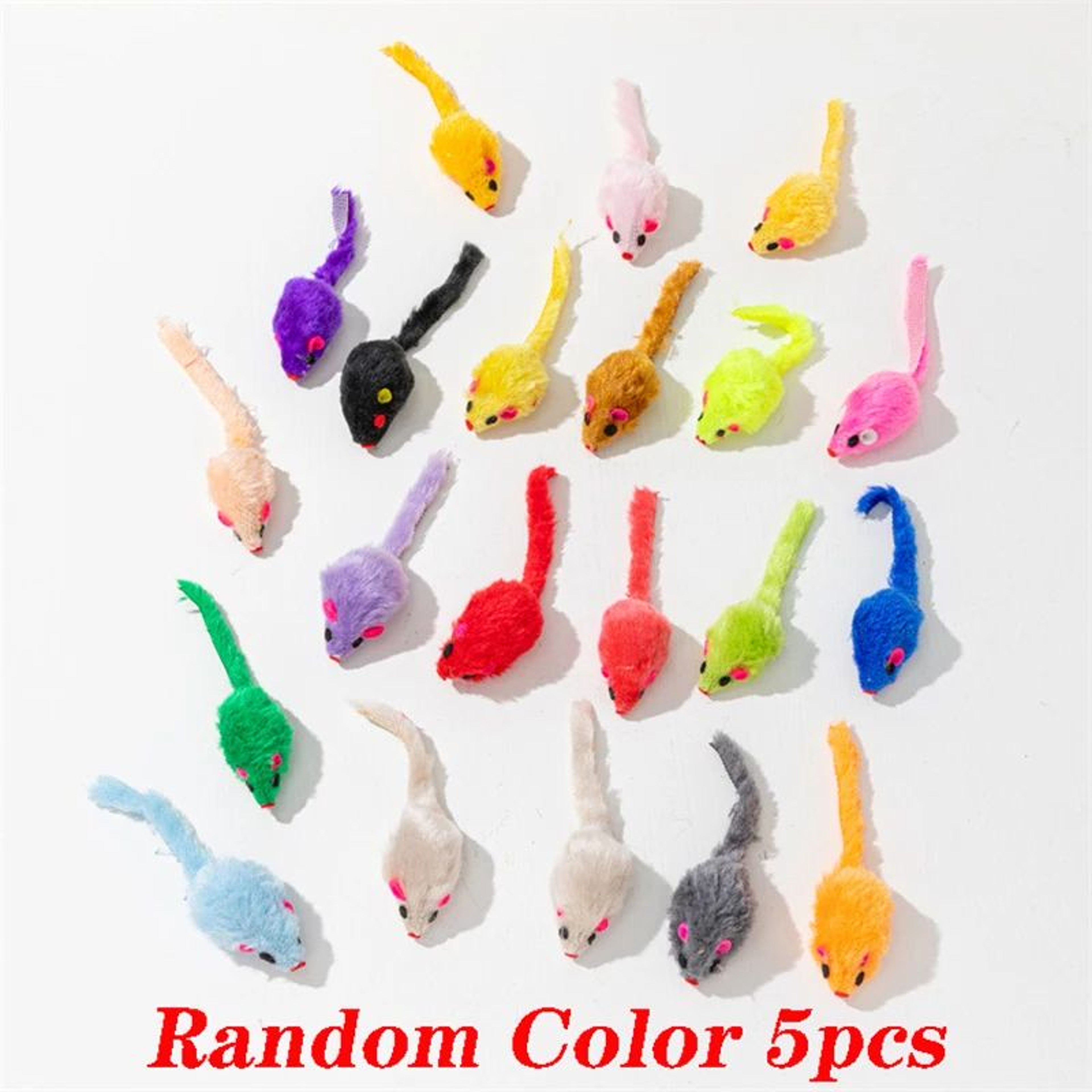 5PCS Plush Mouse Cat Toy Set For Kittens And Cats 6