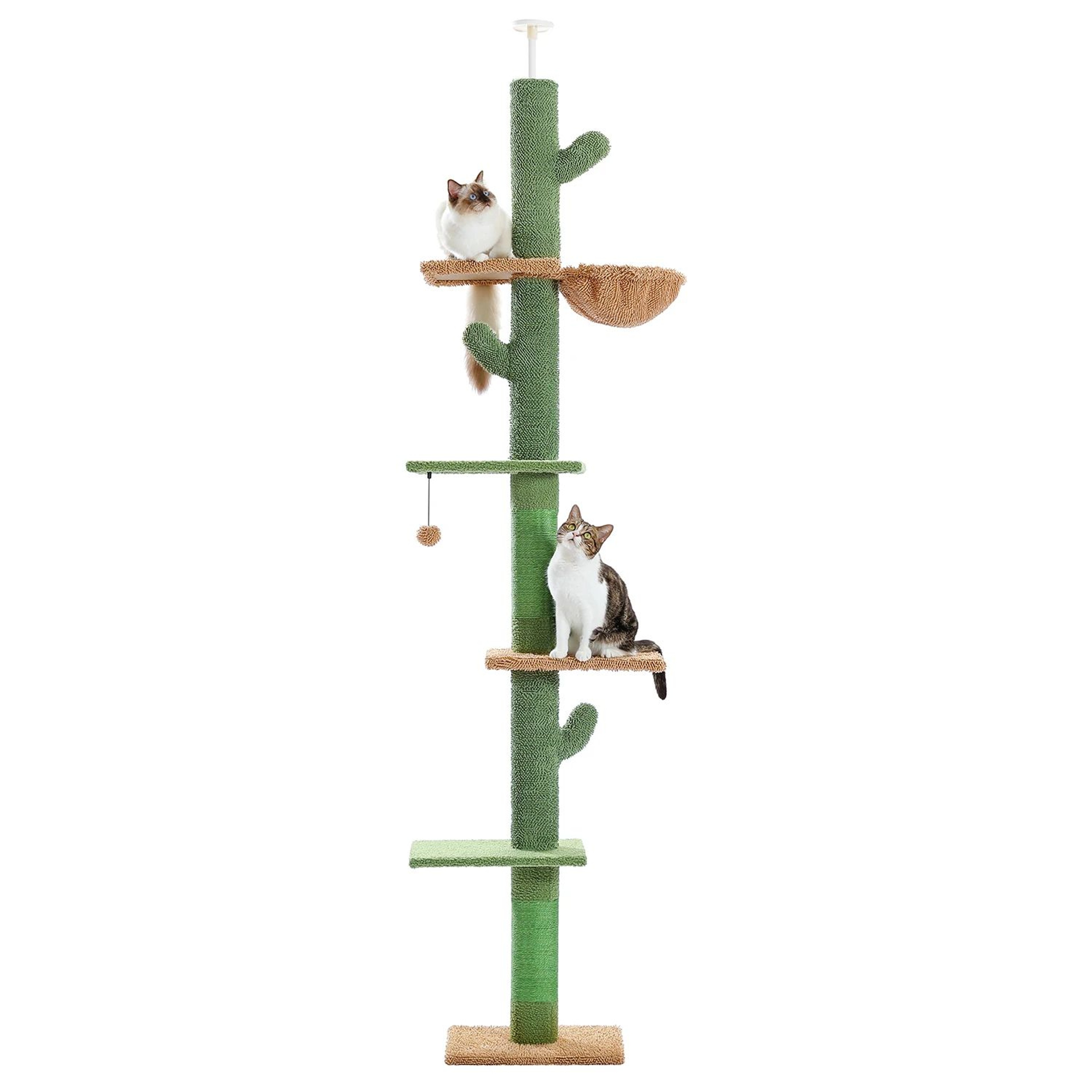 Adjustable Floor To Ceiling Cat Tree Tower With Hammock 6