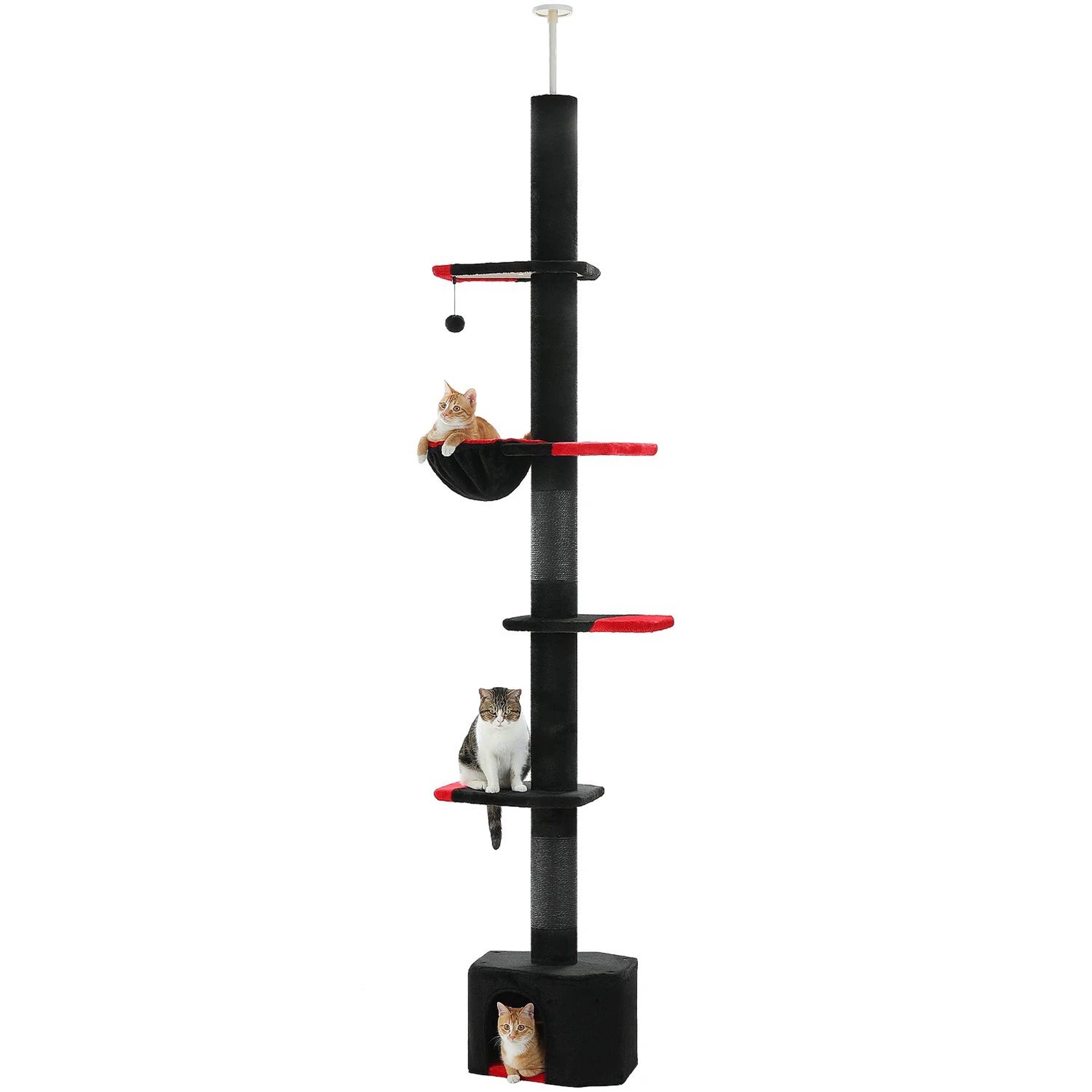 Adjustable Floor To Ceiling Cat Tree Tower With Hammock 7