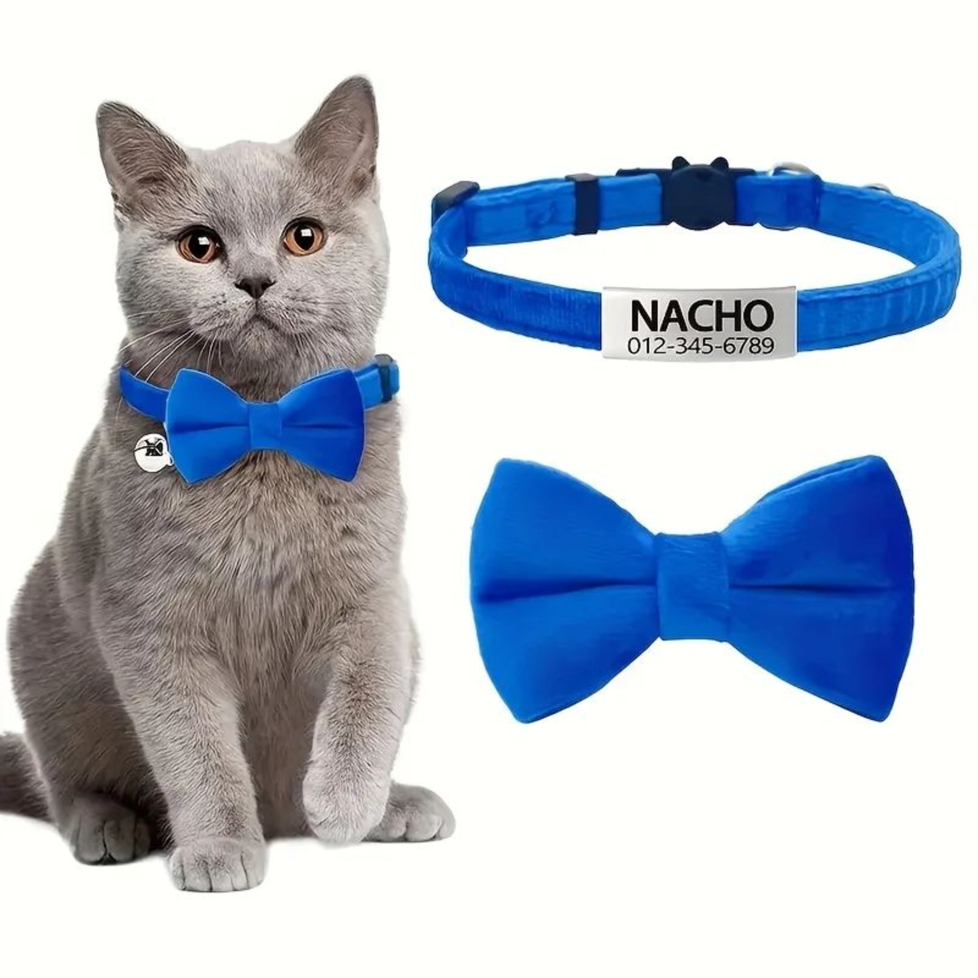 Custom Engraved Cat Bow Tie Collar 10