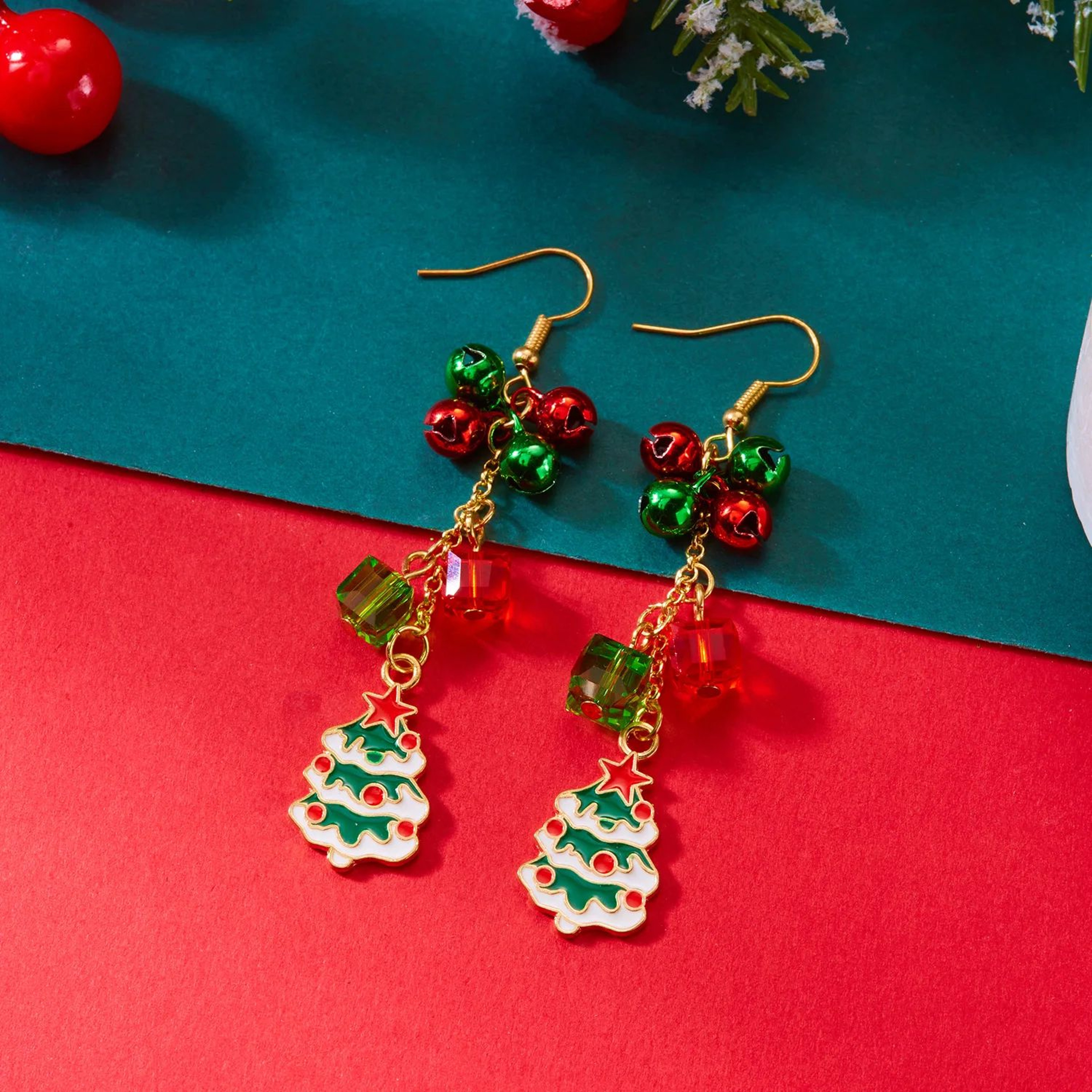 Trendy Christmas Santa Snowman And Snowflake Dangle Earrings 4