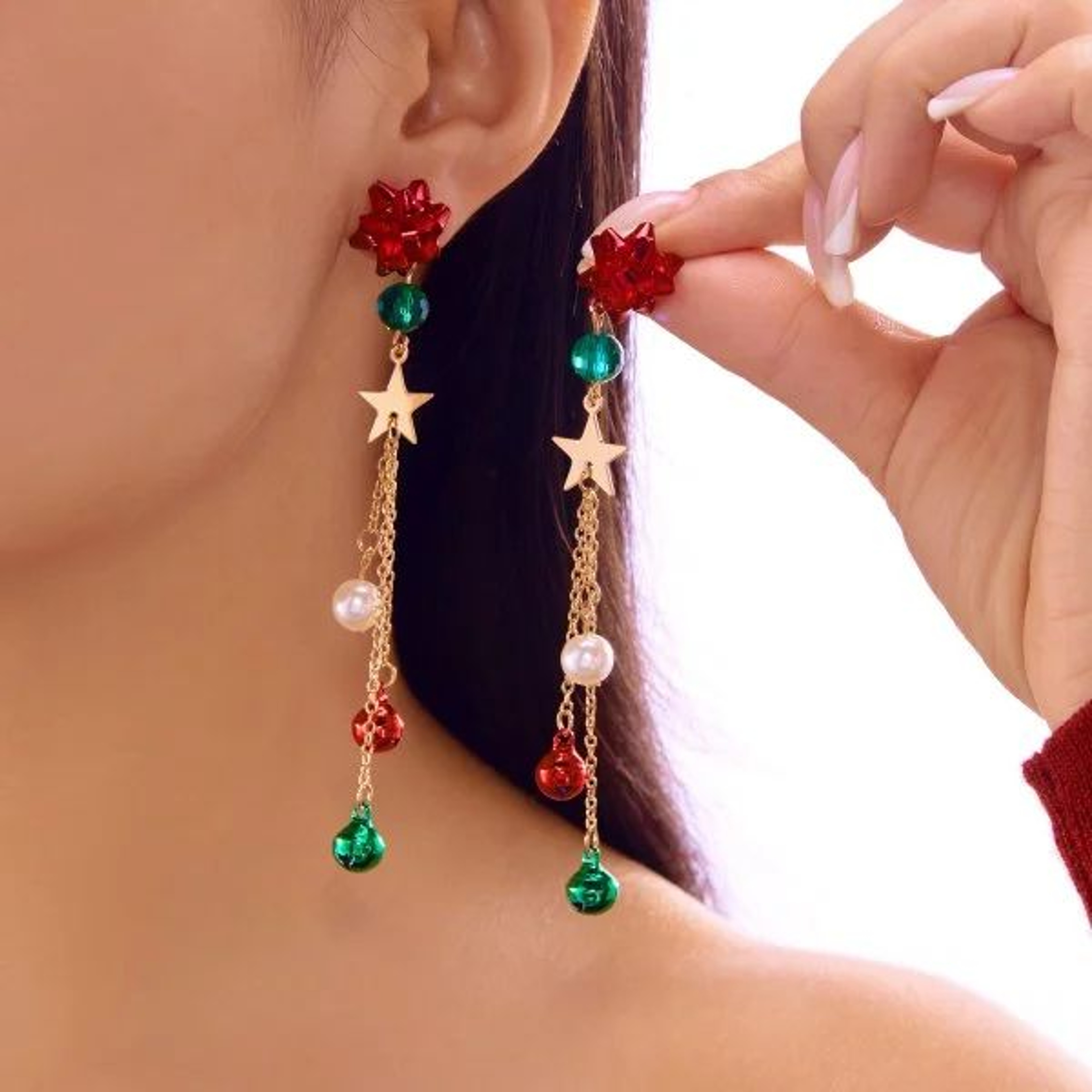 Trendy Christmas Santa Snowman And Snowflake Dangle Earrings 14