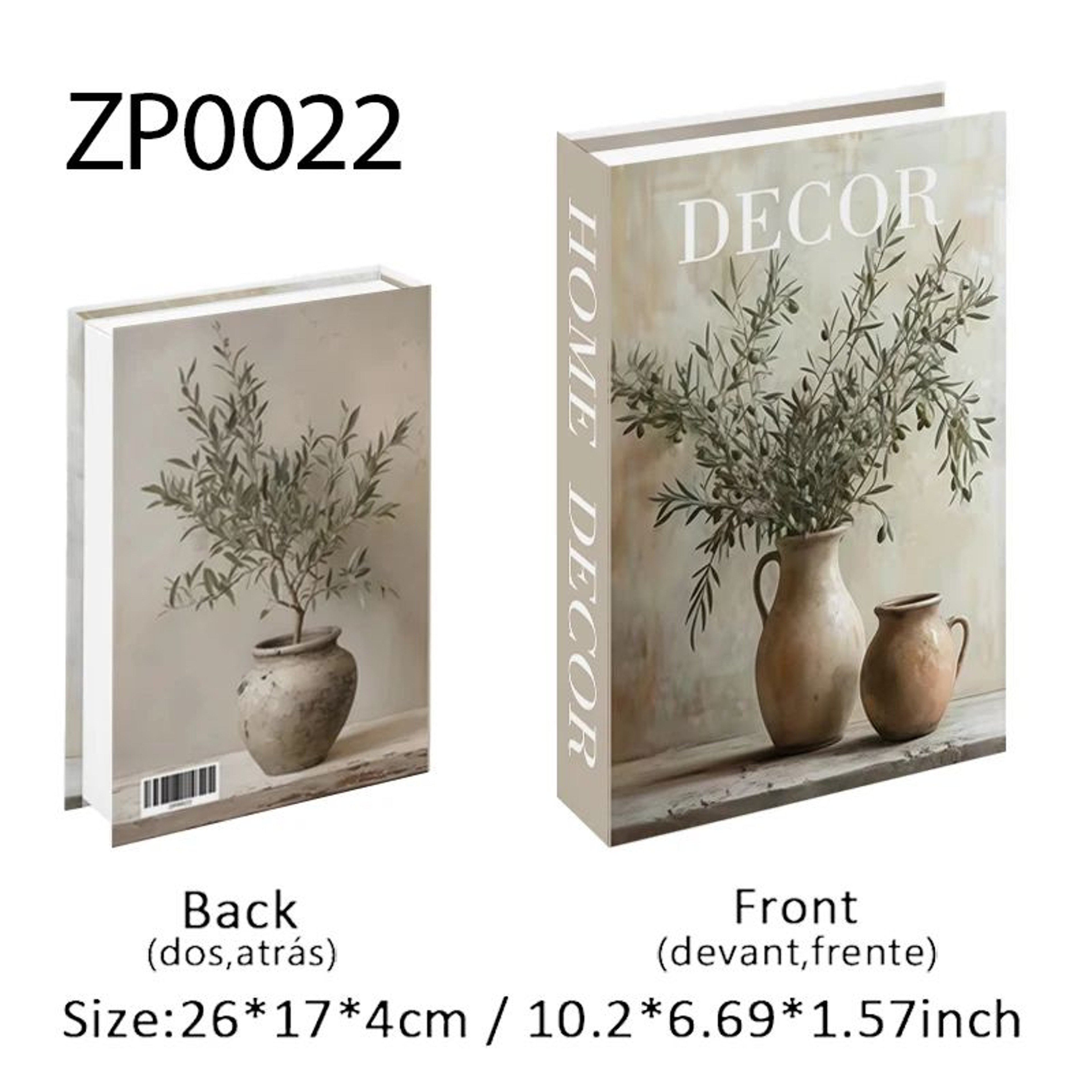 Luxury Faux Book Storage Box Paris Decorative Coffee Table Book Decor 12