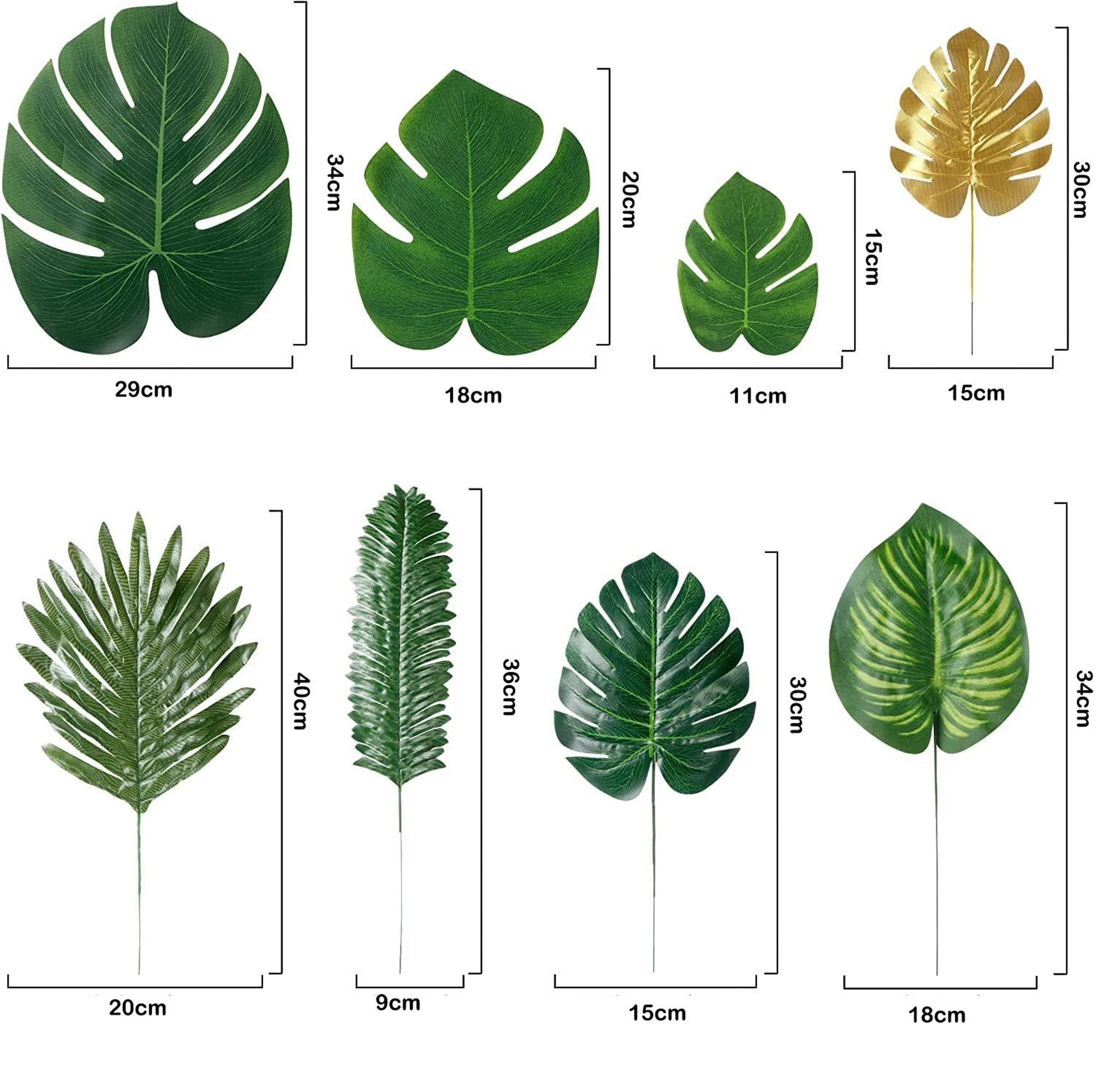 Artificial Tropical Palm Leaves Party Decoration Set 4