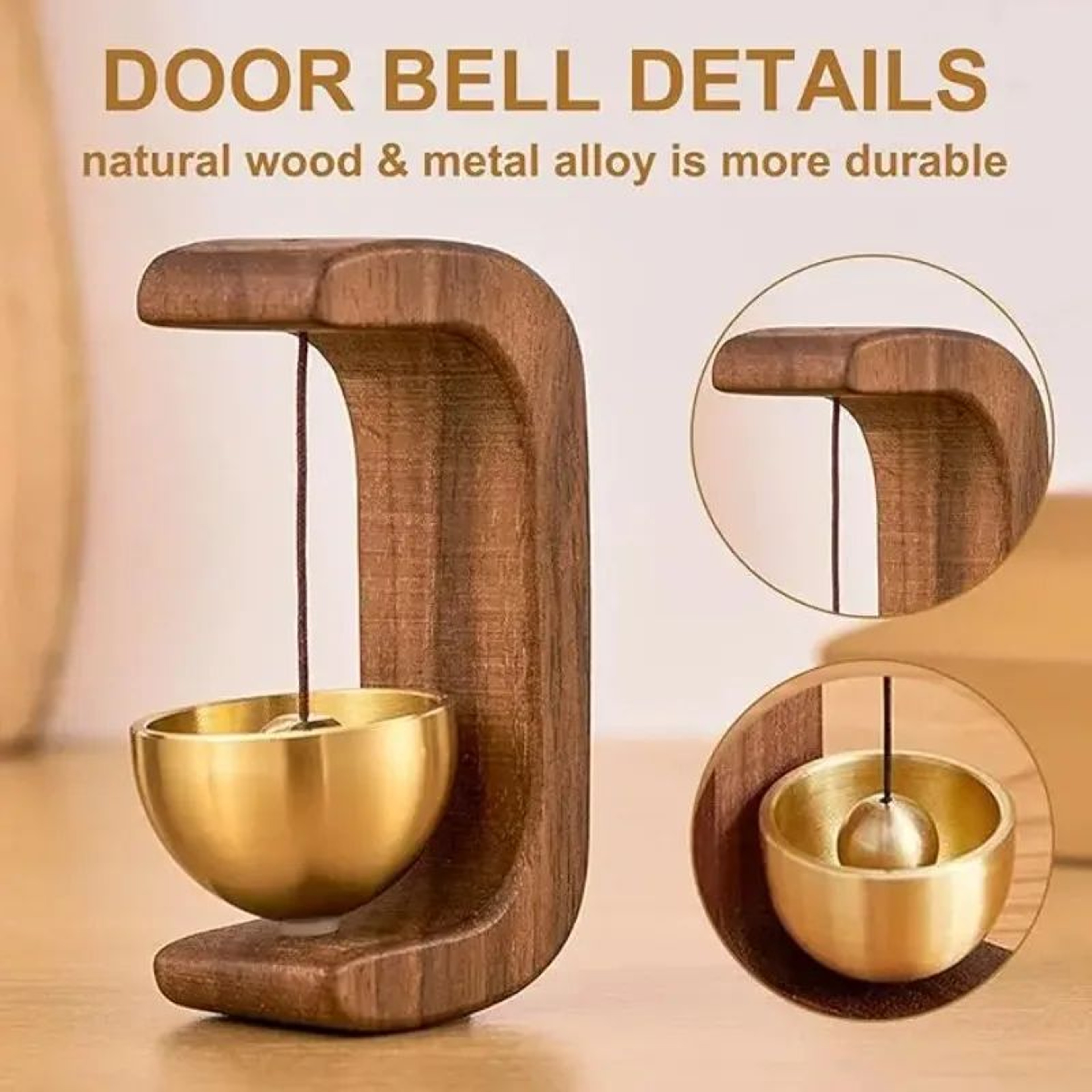 Magnetic Wooden Door Bell Wind Chime 4