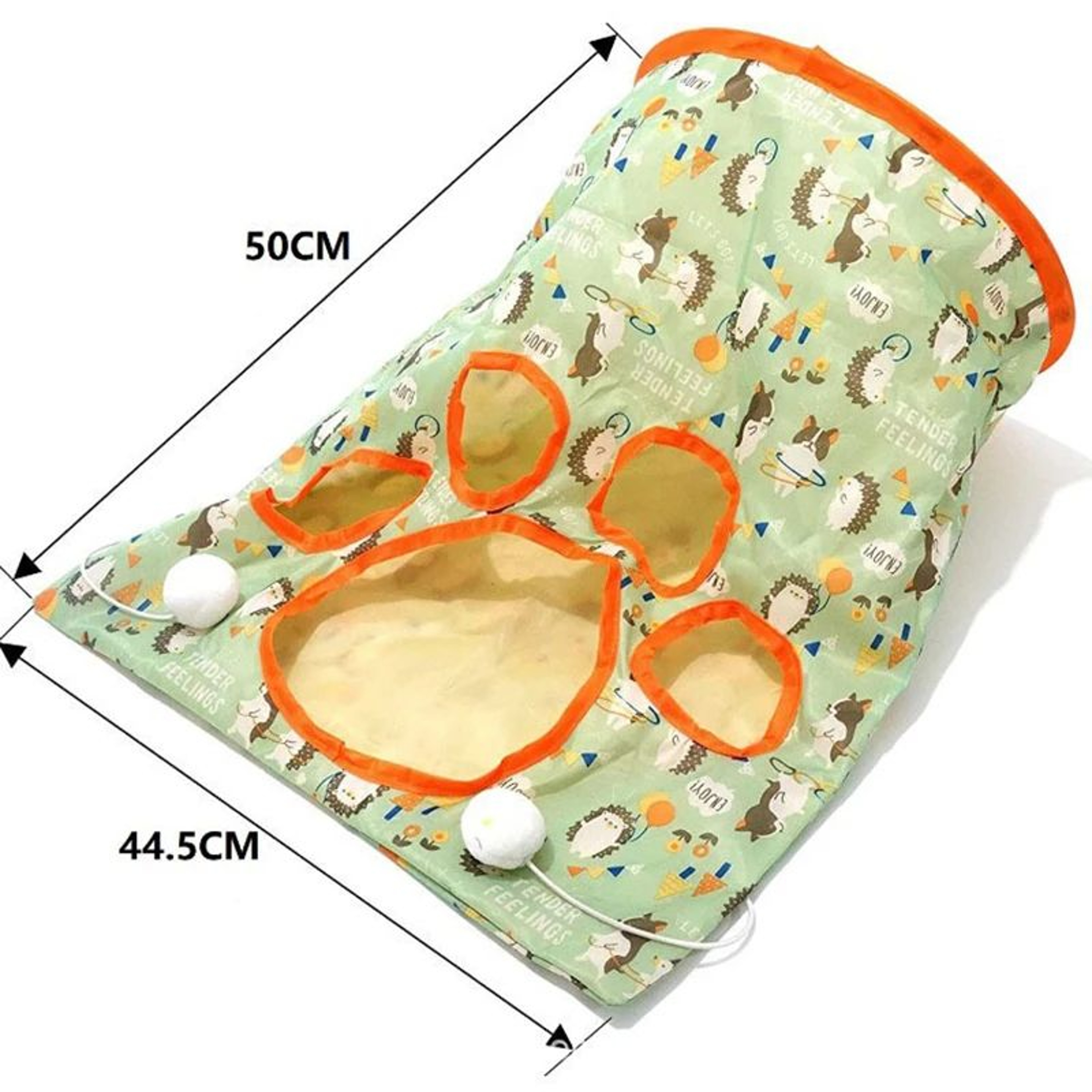 Foldable Crinkle Cat Tunnel Interactive Play Toy 3