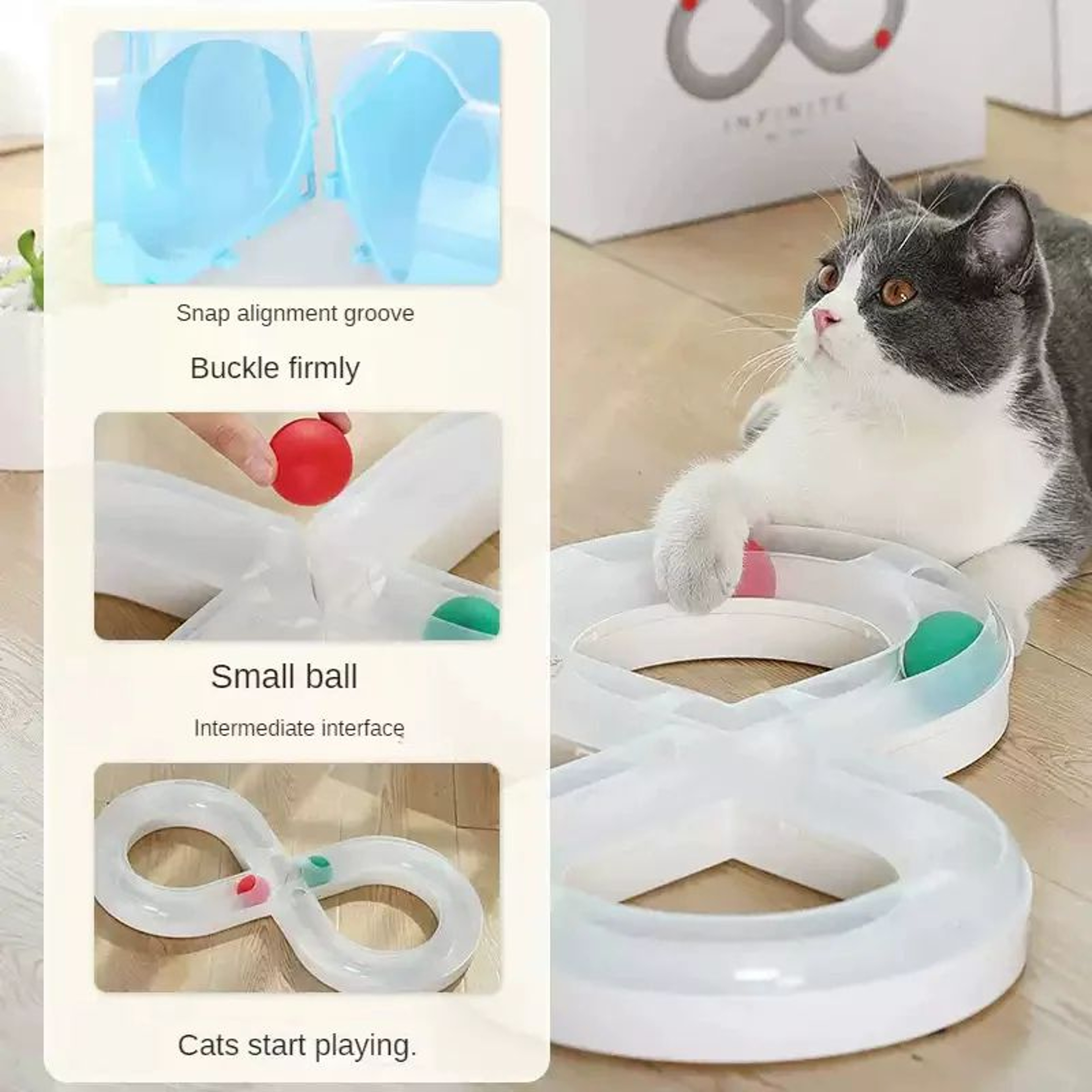 Interactive Cat Track Ball Spinner Toy 3