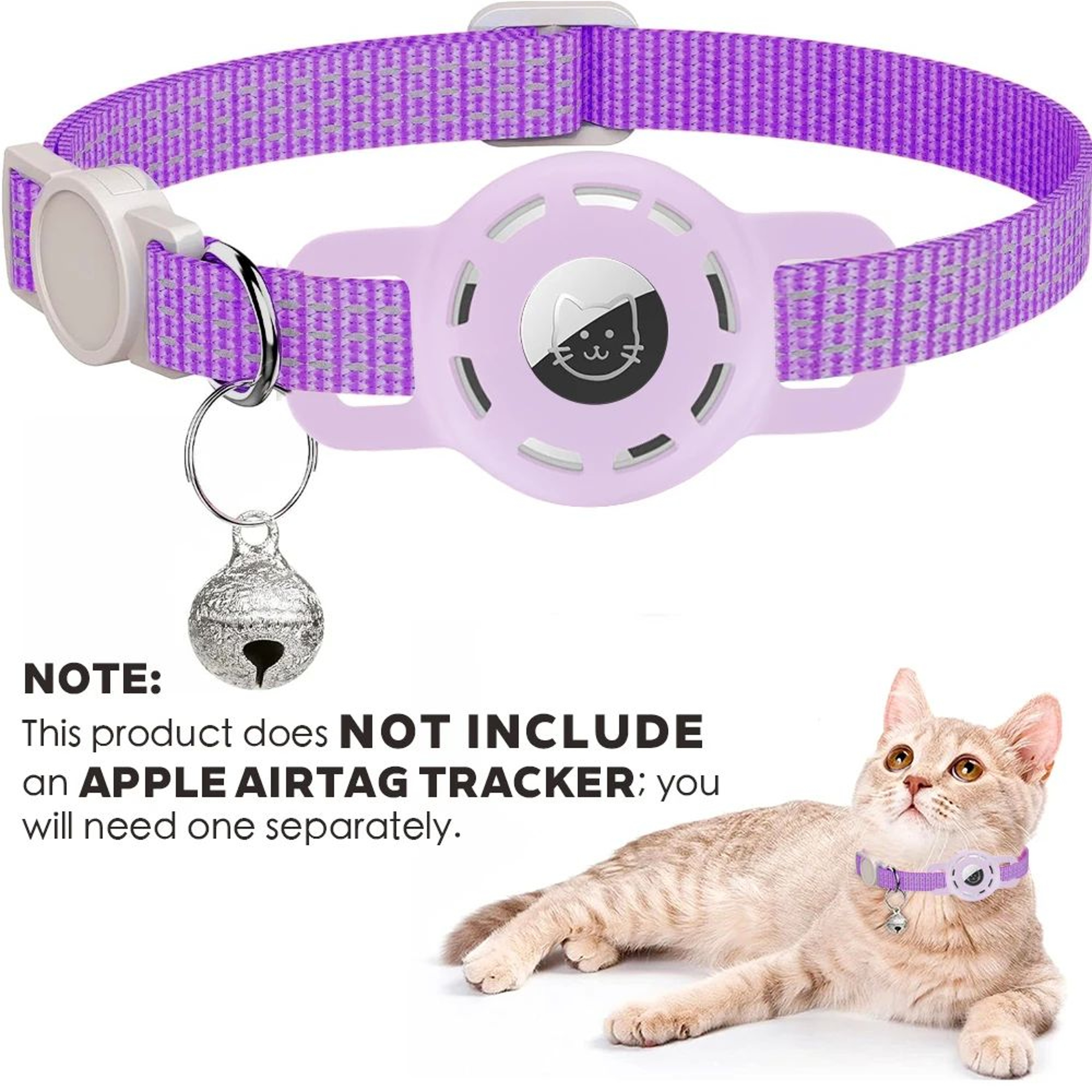 Reflective AirTag With Traker Case Cat Collar With Bell 8
