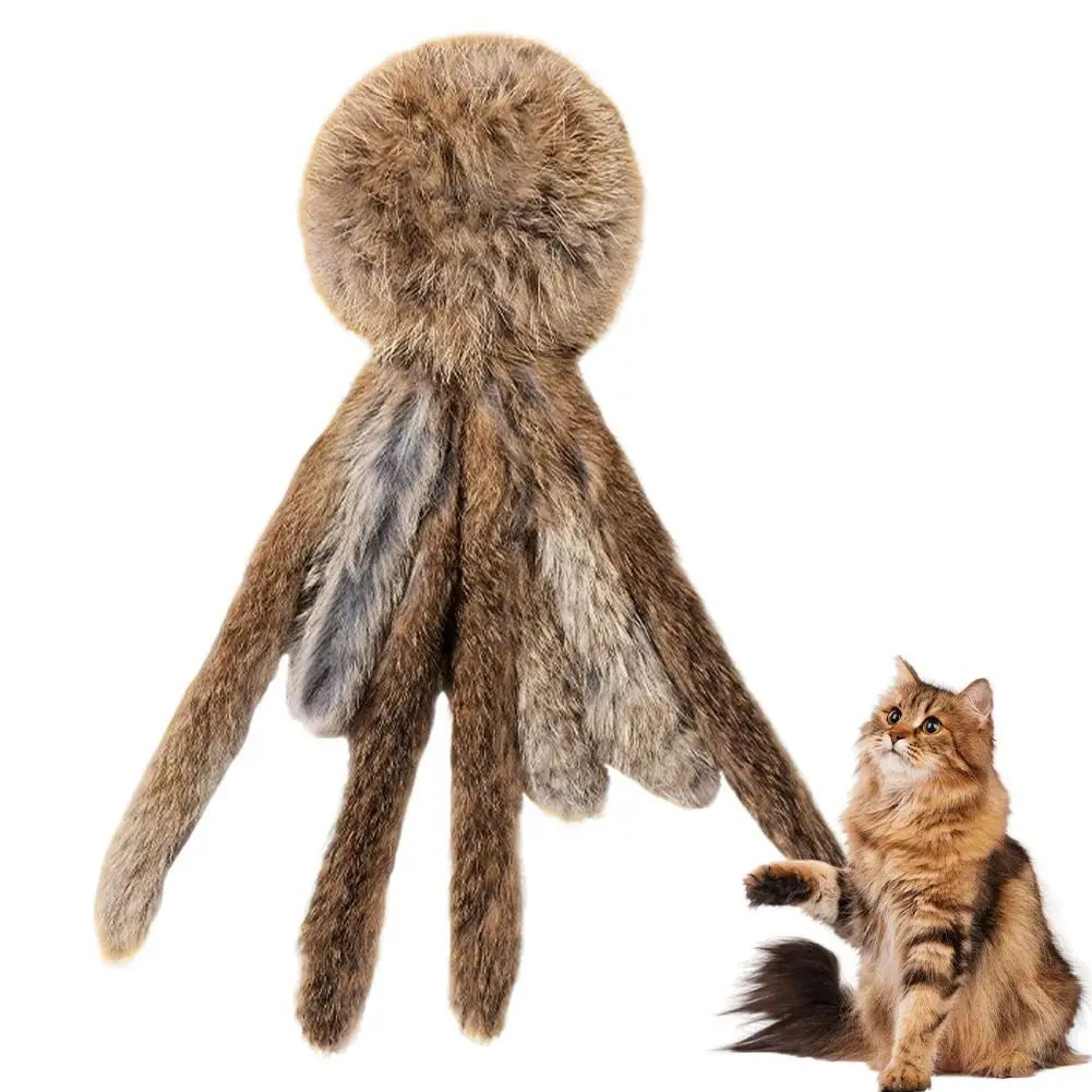 Faux Rabbit Fur Plush Cat Kicker Toy 9