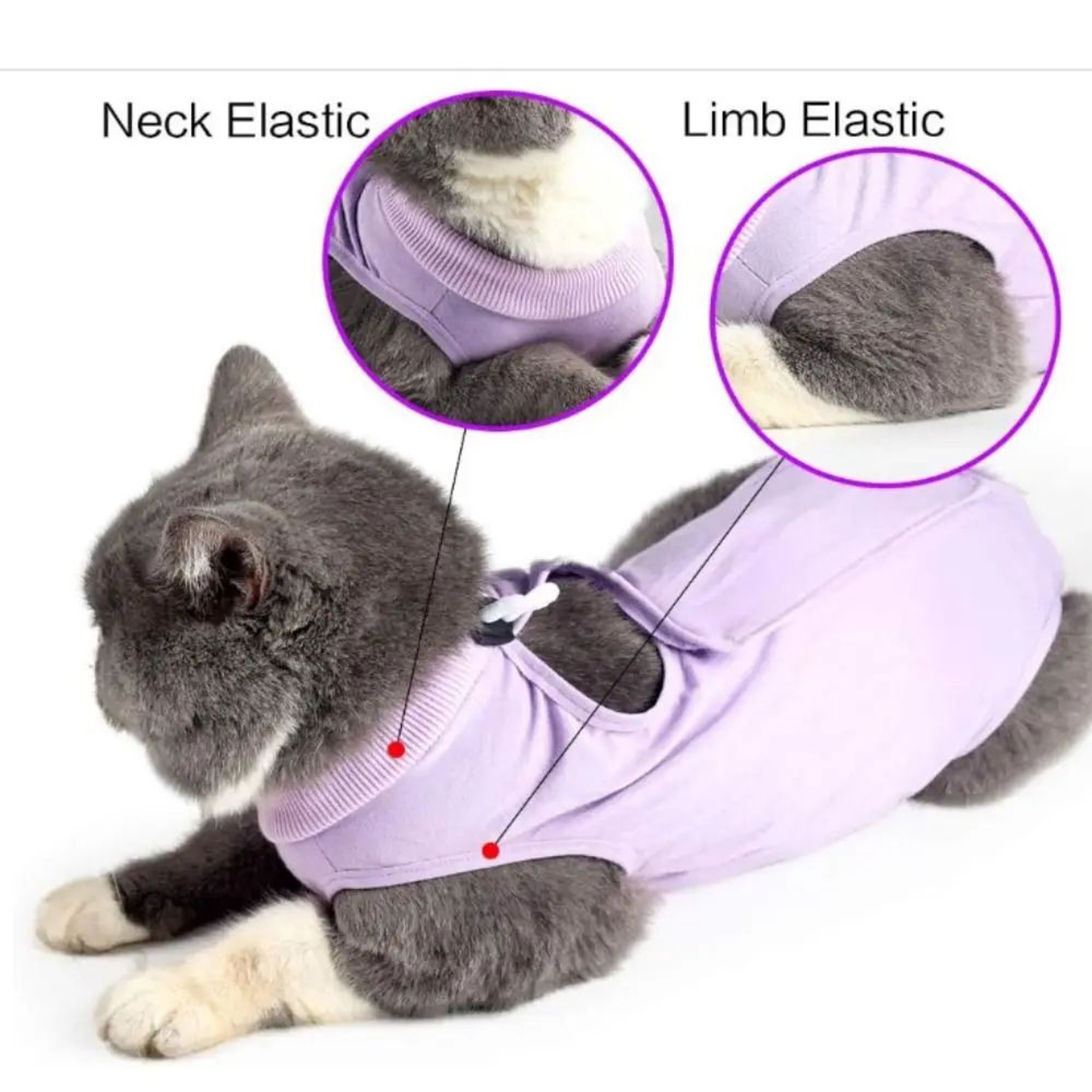Soft Anti Licking Cat Recovery Jumpsuit 1