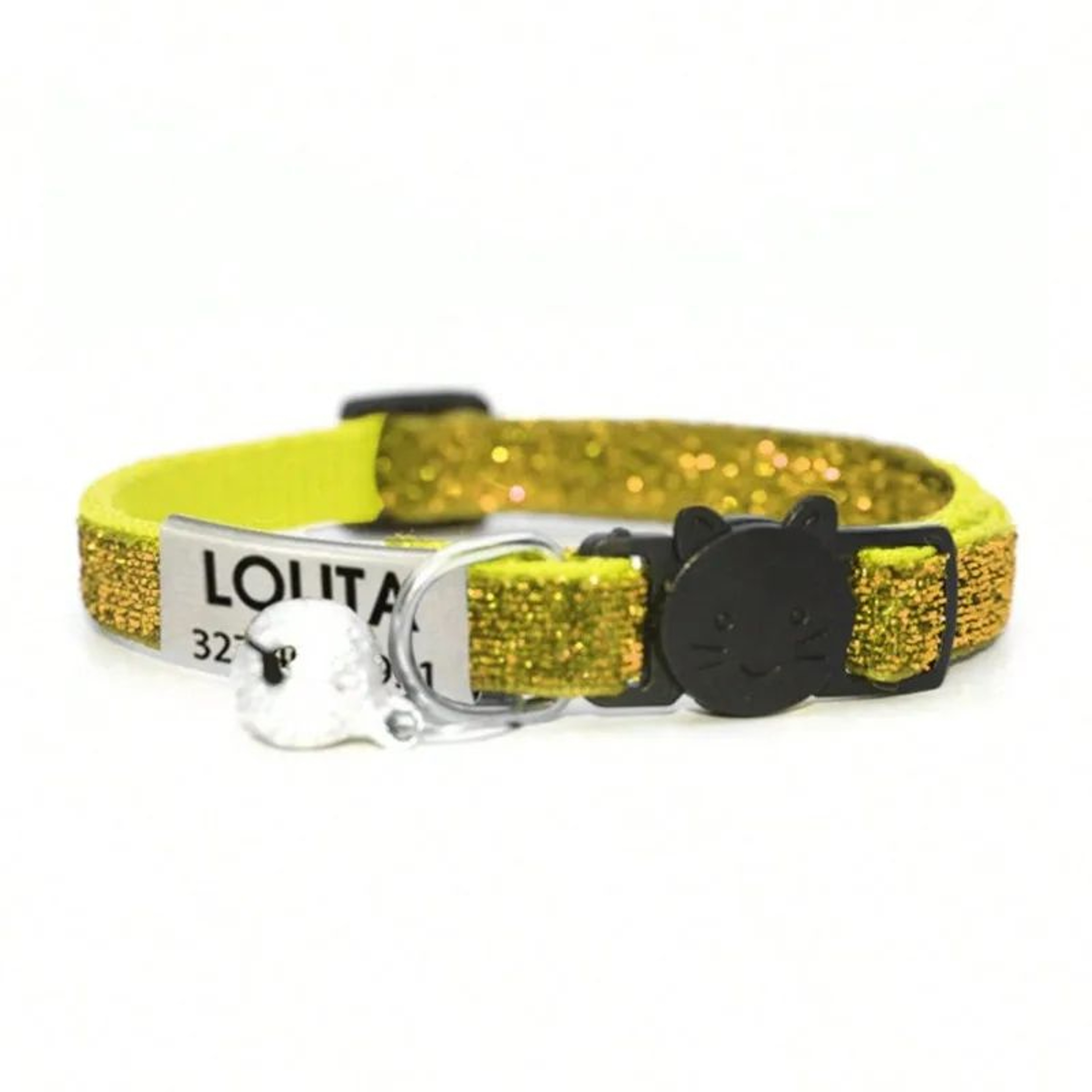 Customized Glitter Cat Collar With Bell 14