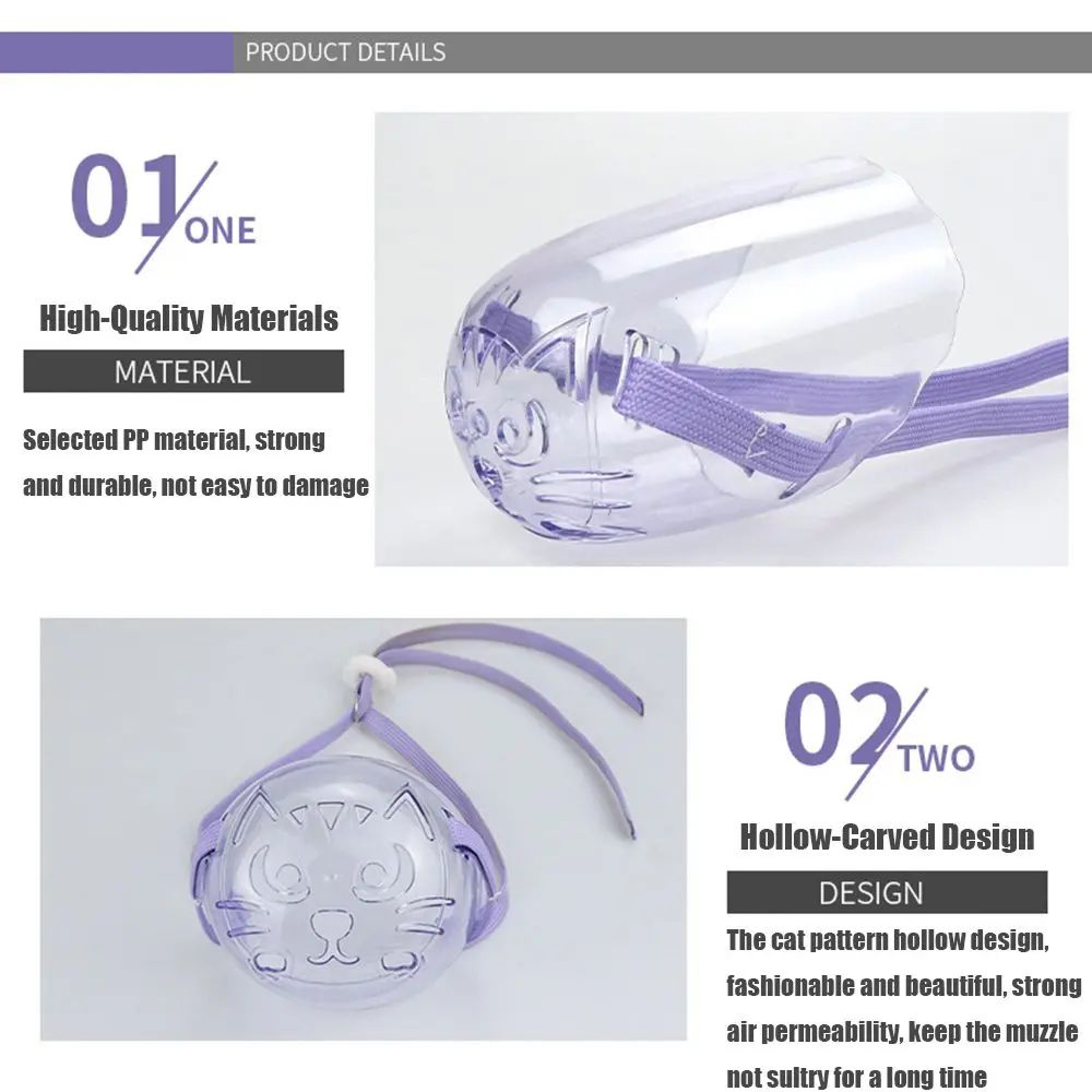 Transparent Anti Bite Cat Grooming Muzzle 4