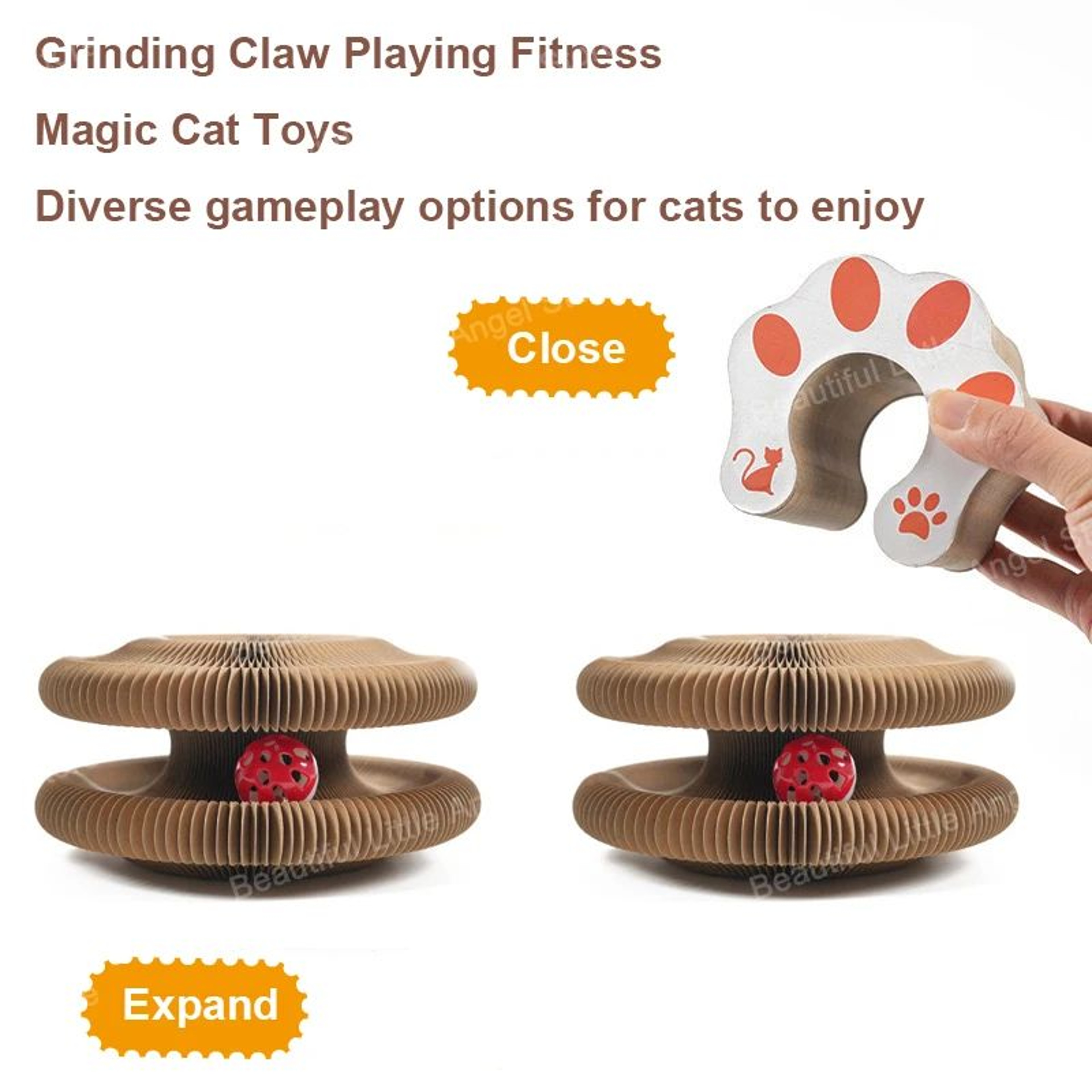 Round Magic Organ Cat Scratching Toy With Ball 10