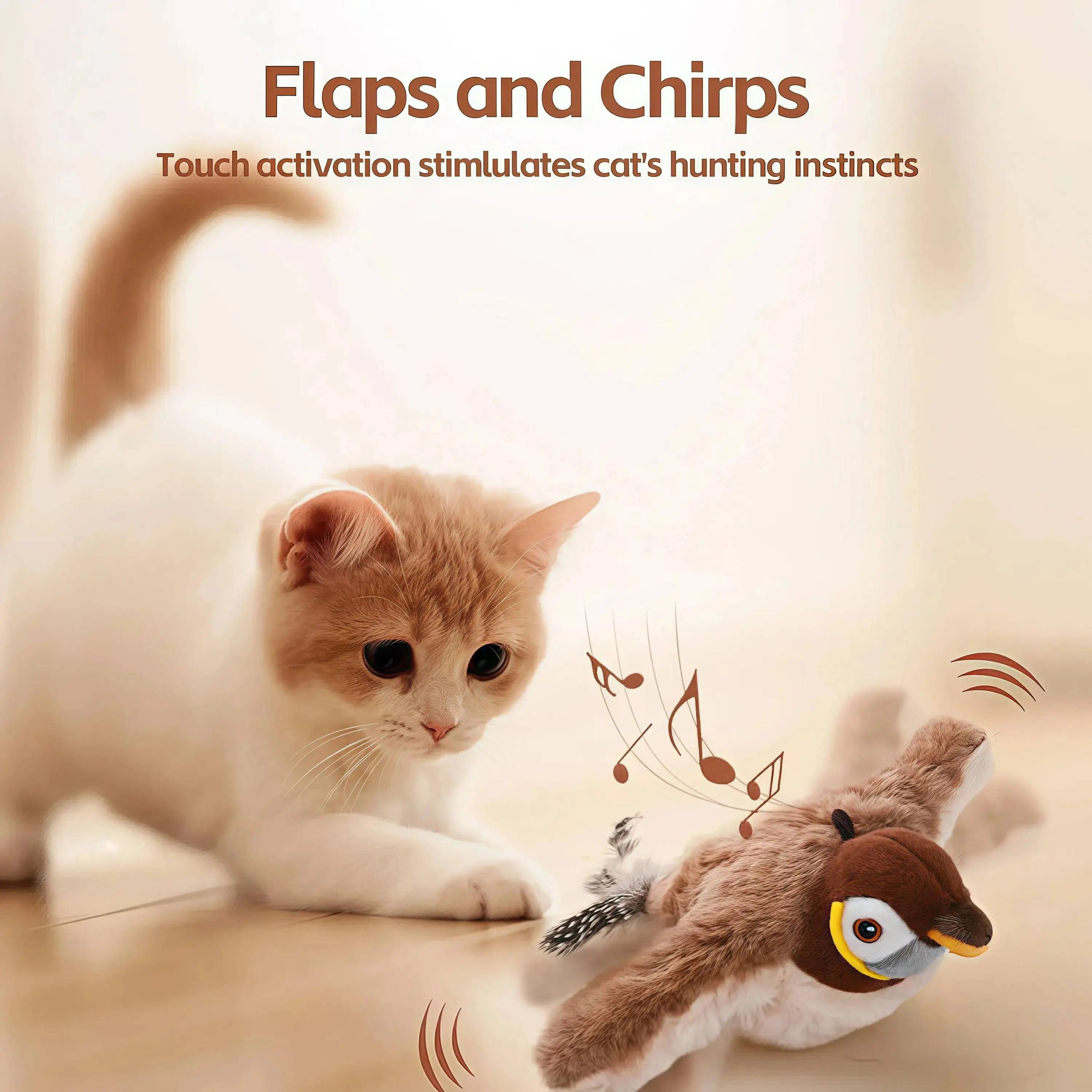 Rechargeable Chirping Flapping Bird Cat Toy 1