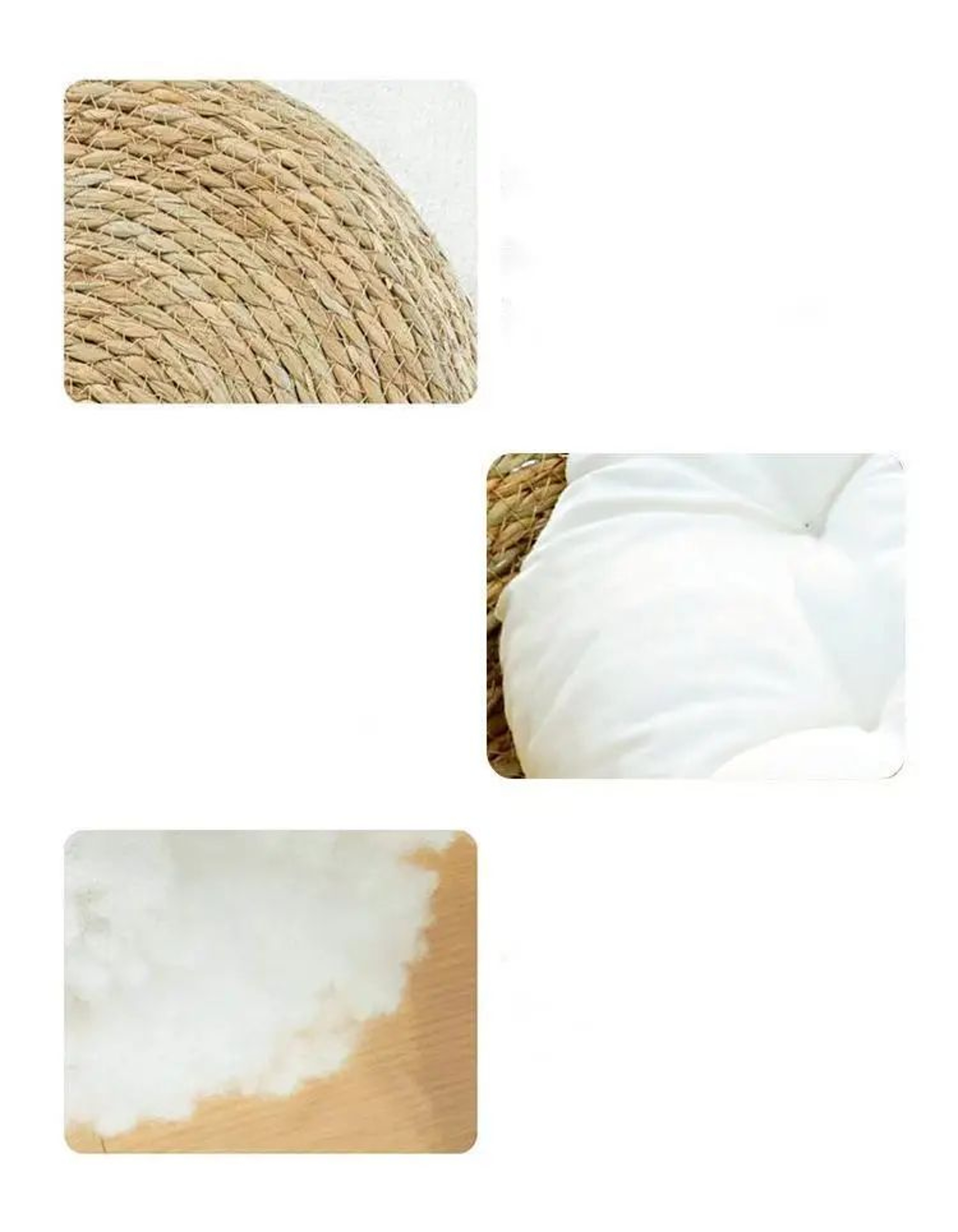Rattan Woven Cat Basket Bed With Soft Cushion 6
