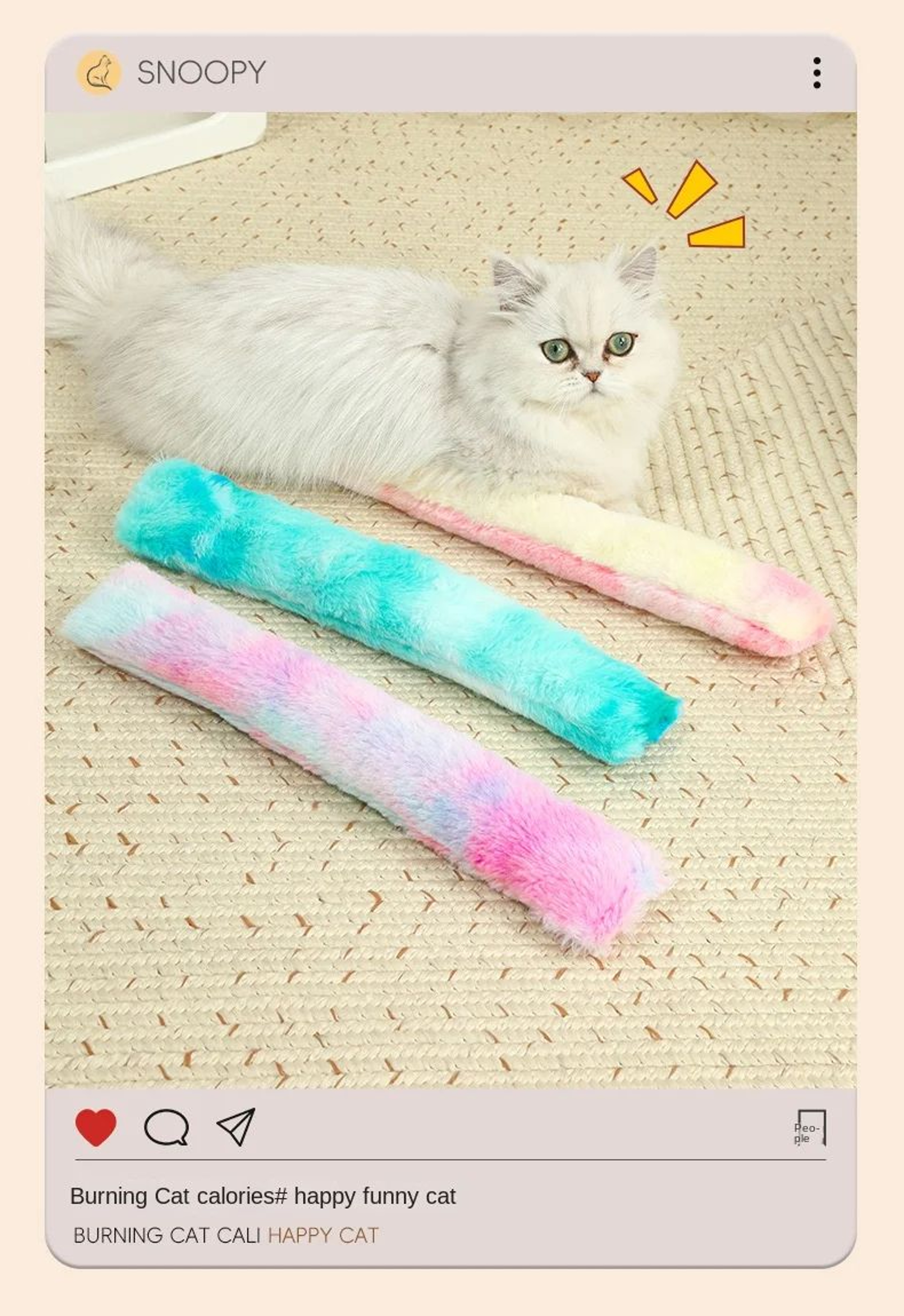 Plush Catnip Kick Stick Interactive Cat Toy 6