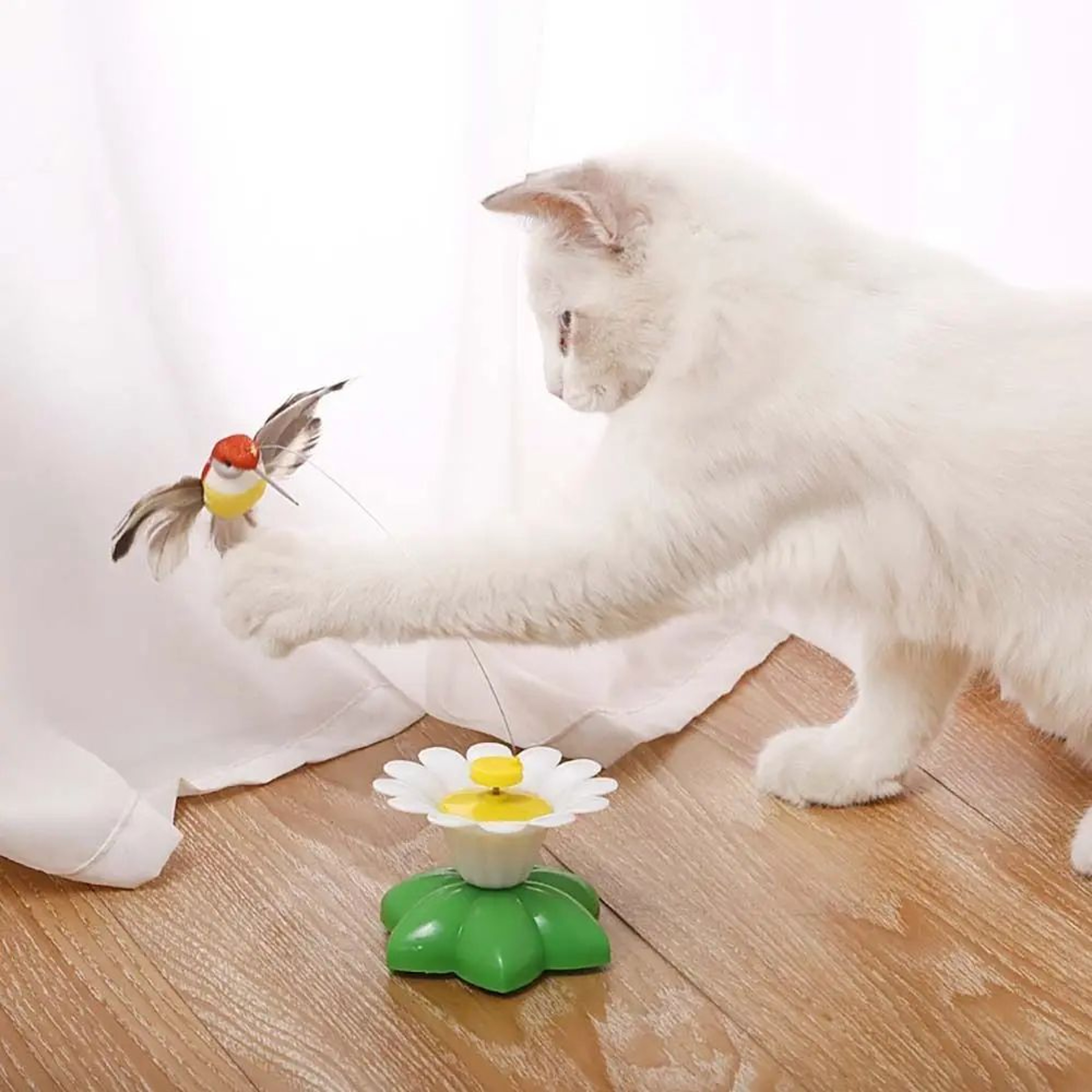 Automatic Rotating Butterfly Bird Interactive Cat Toy 7