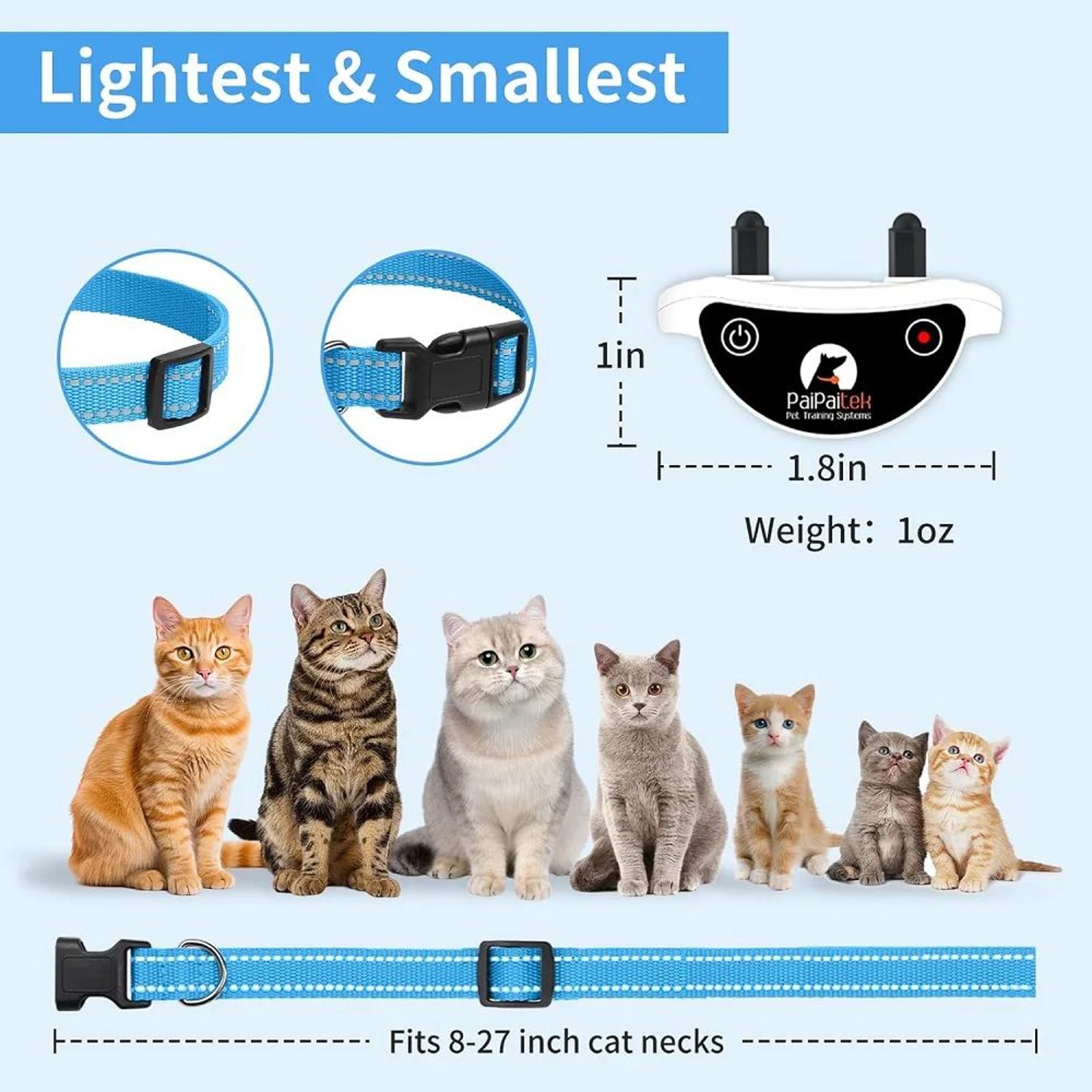 PetJoy Rechargeable Anti Meow Training Collar For Cats 10