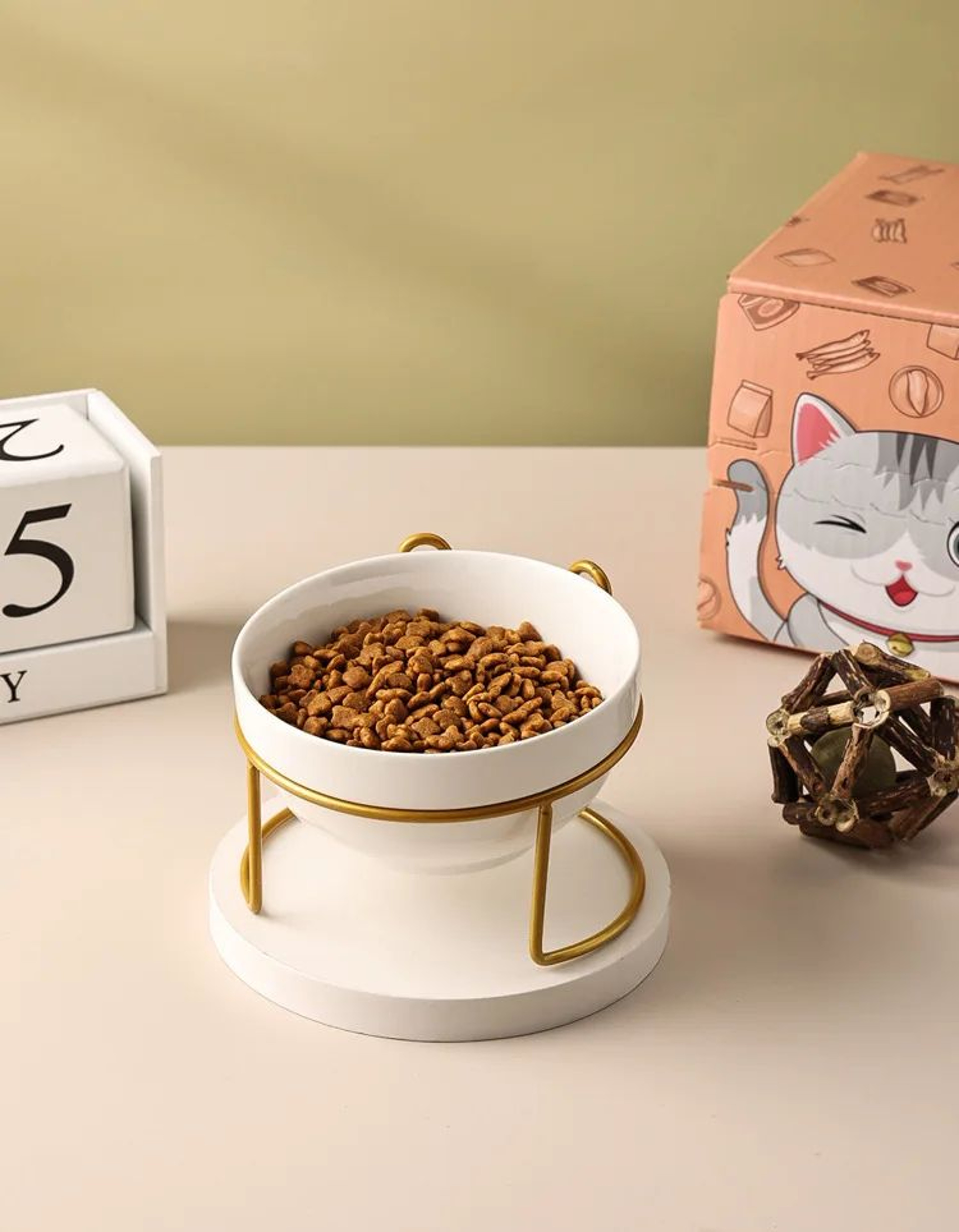 Ceramic Double Elevated Cat And Dog Bowl 6