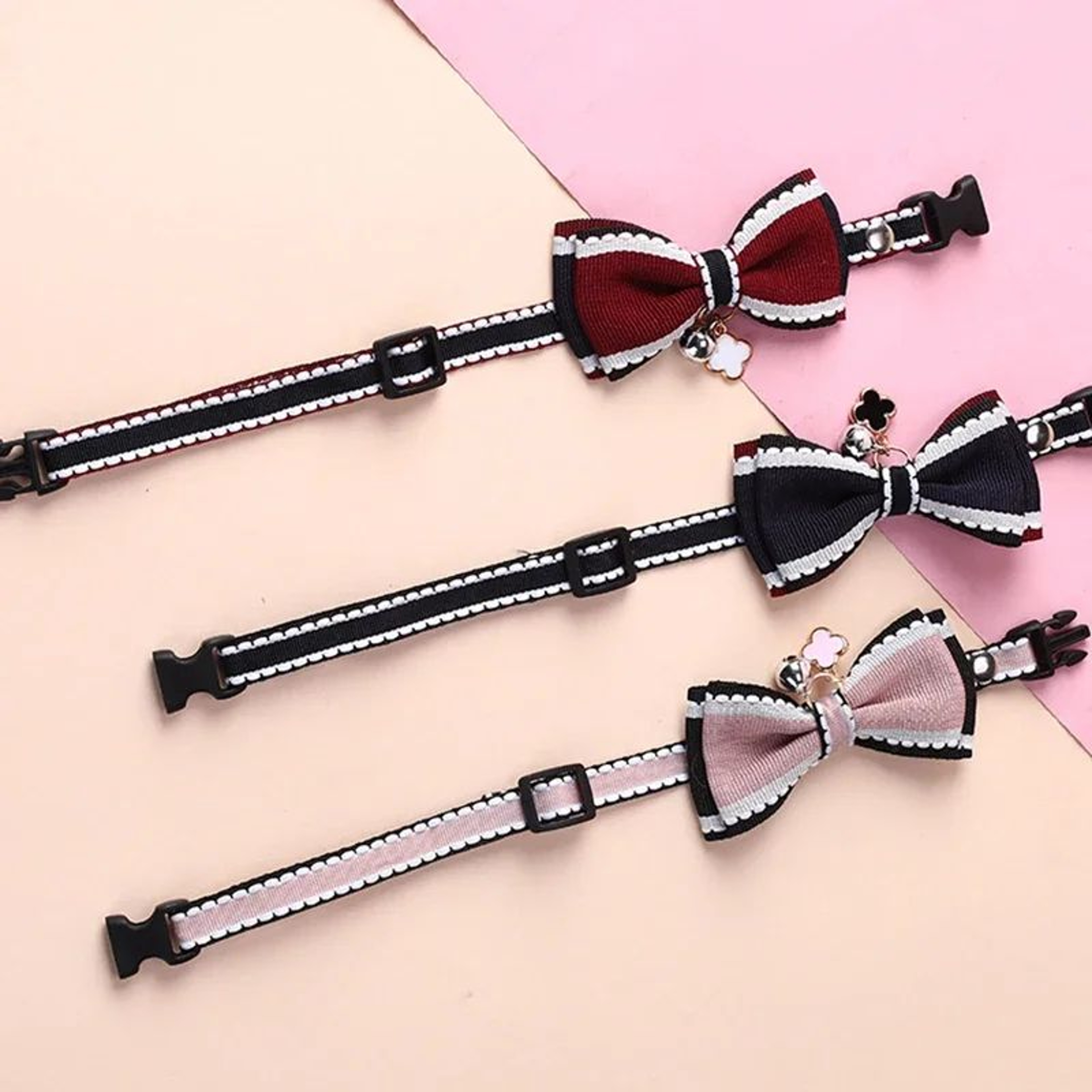 Cute Bow Pet Collar With Bell For Cats And Dogs 0