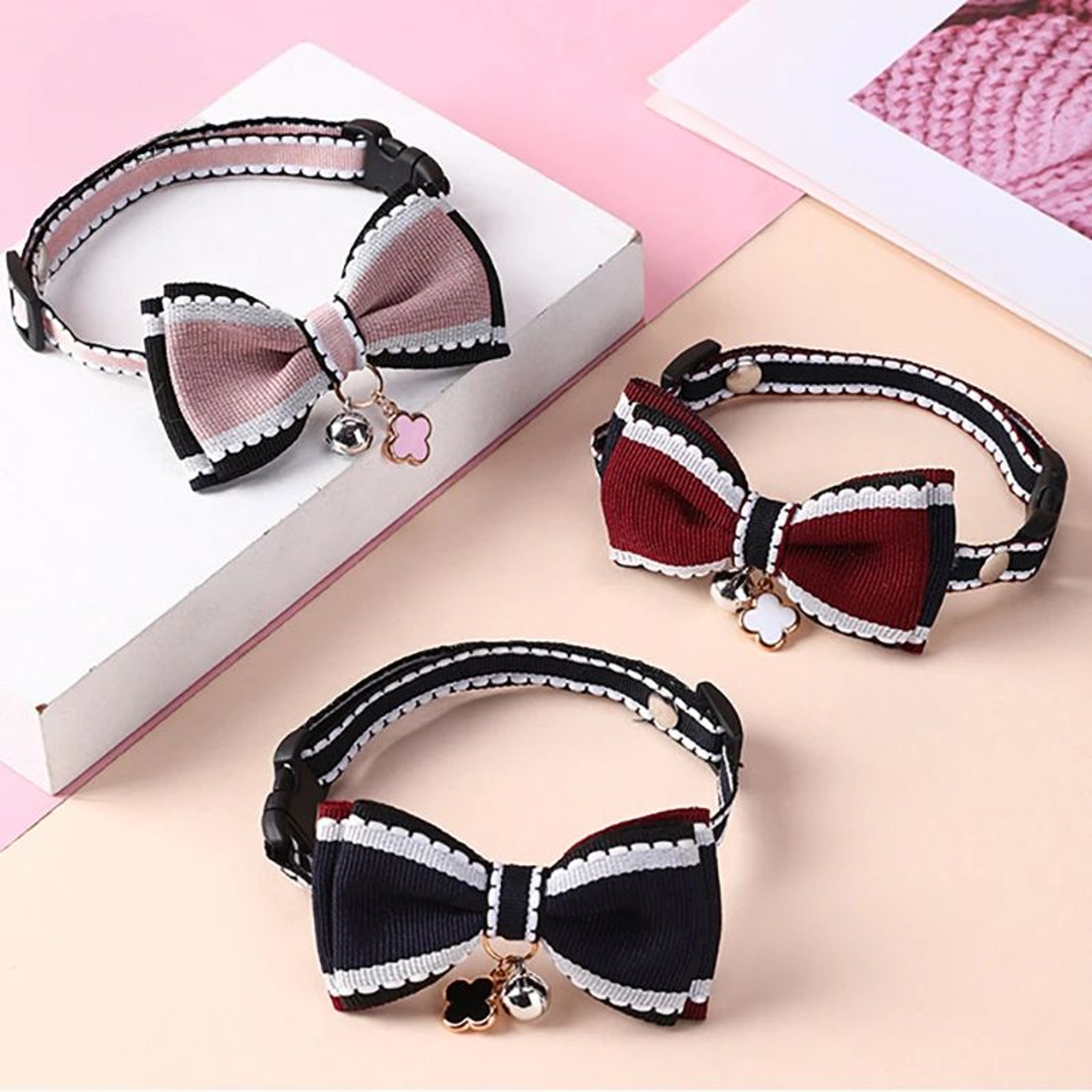 Cute Bow Pet Collar With Bell For Cats And Dogs 1