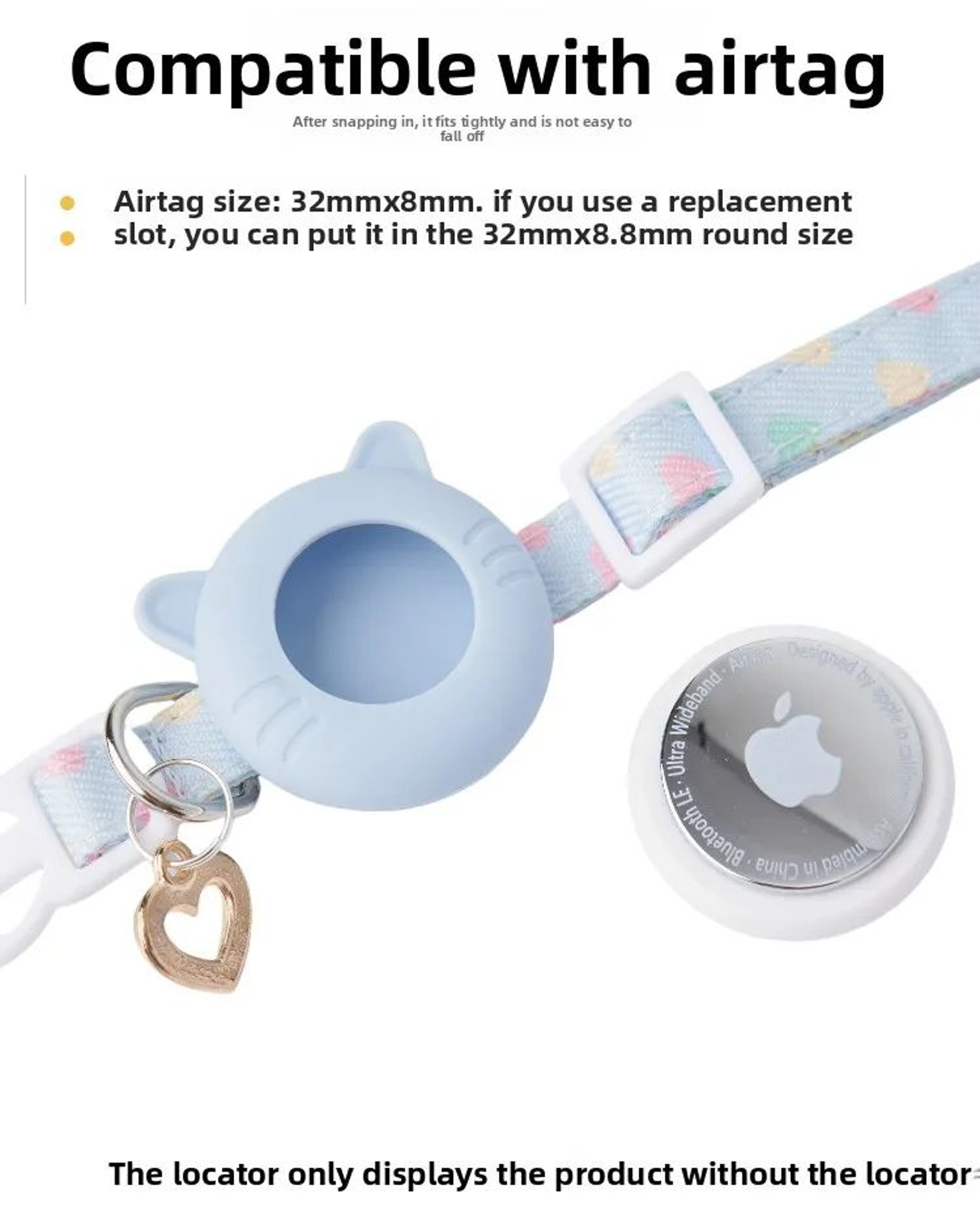 Adjustable AirTag Pet Tracker Collar With Breakaway Safety Buckle 8