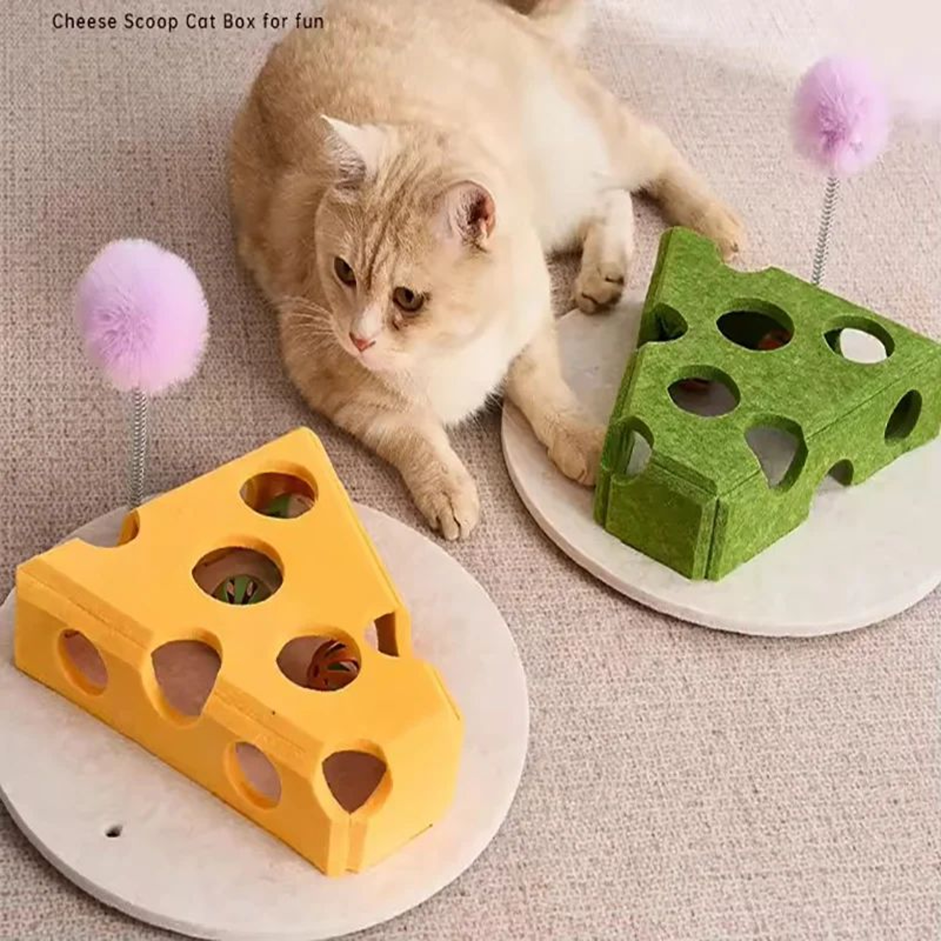 Interactive Felt Cat Puzzle Box For Mental Stimulation 0