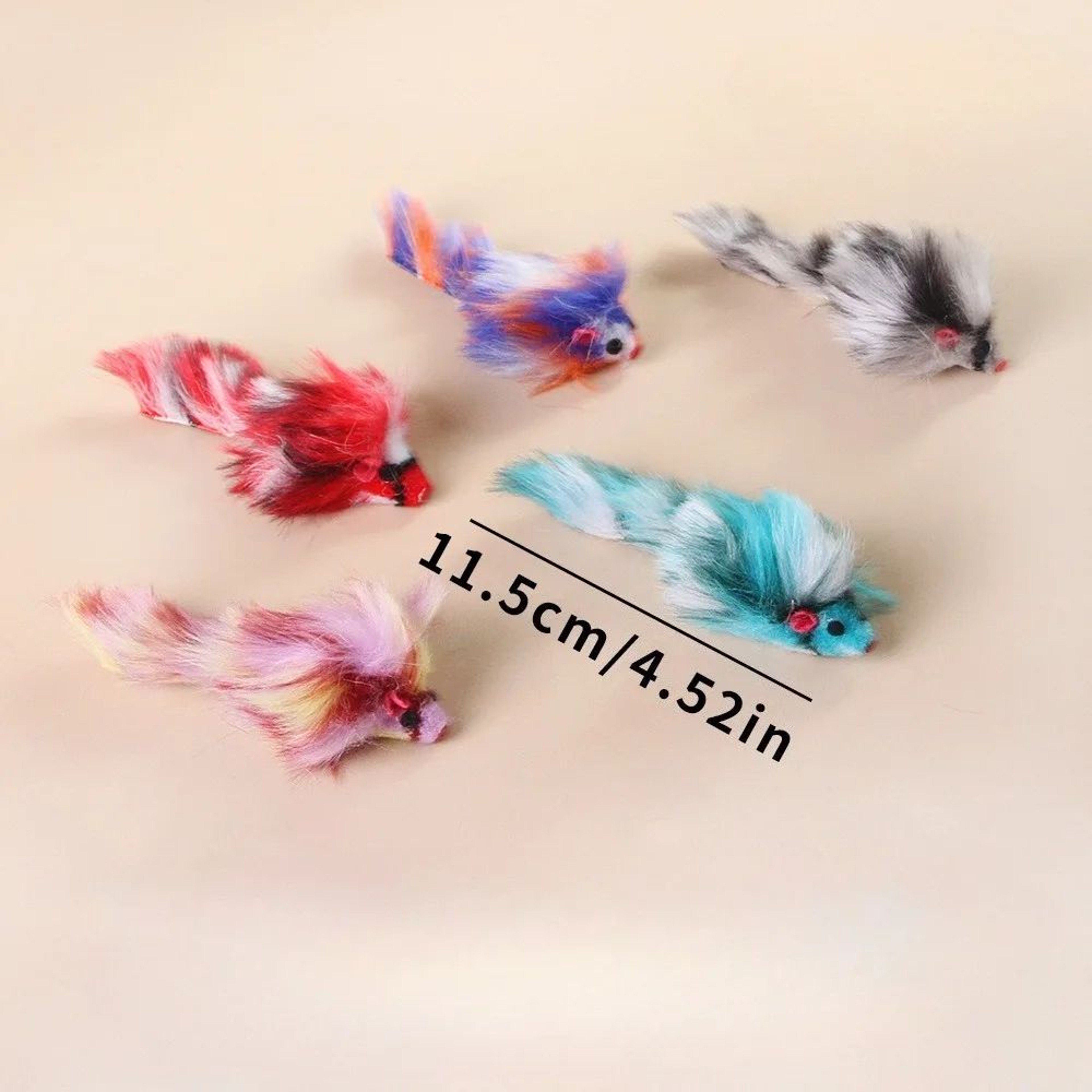 Colorful Plush Mouse Cat Toy For Interactive Play 4