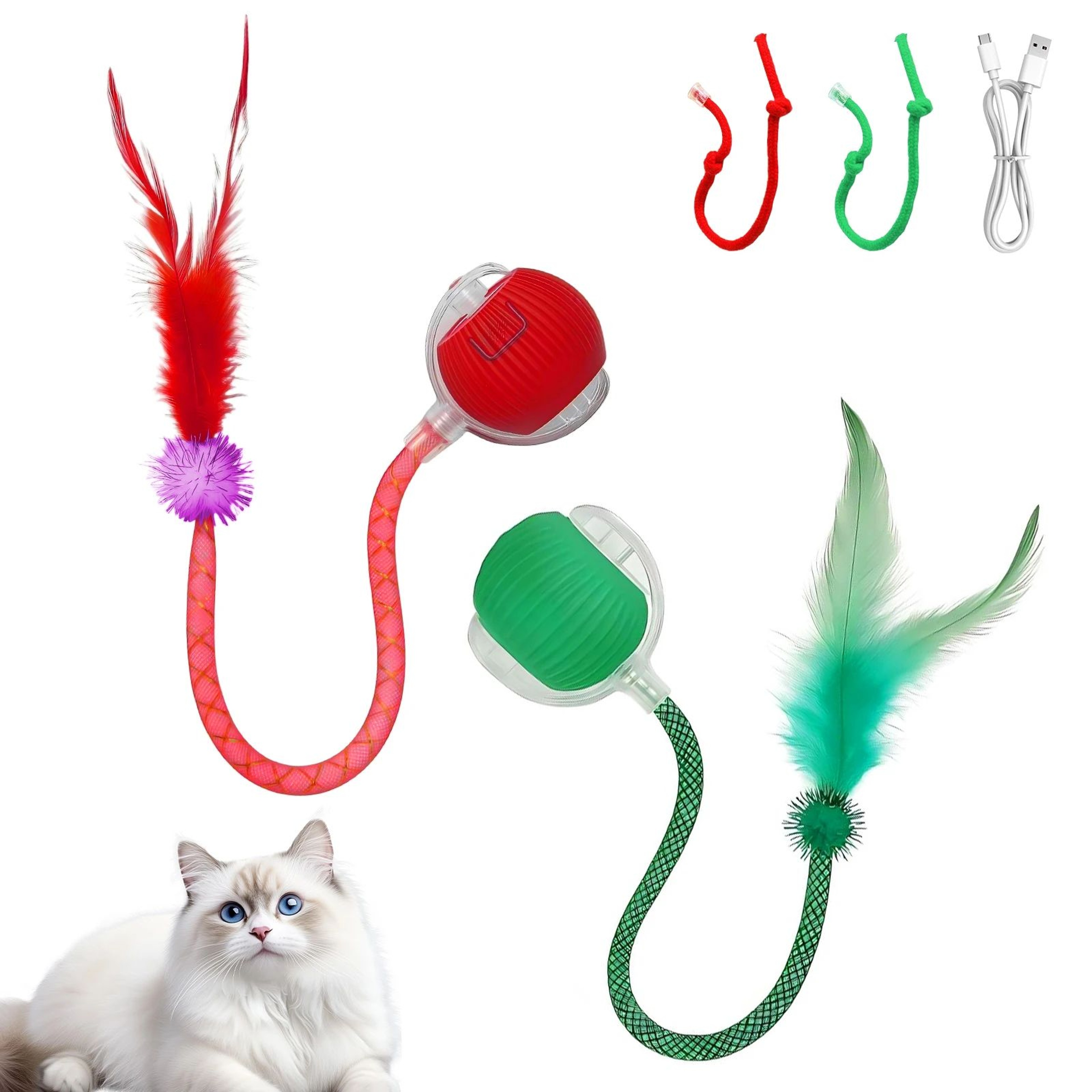 USB Rechargeable Smart Moving Cat Toy Ball 0